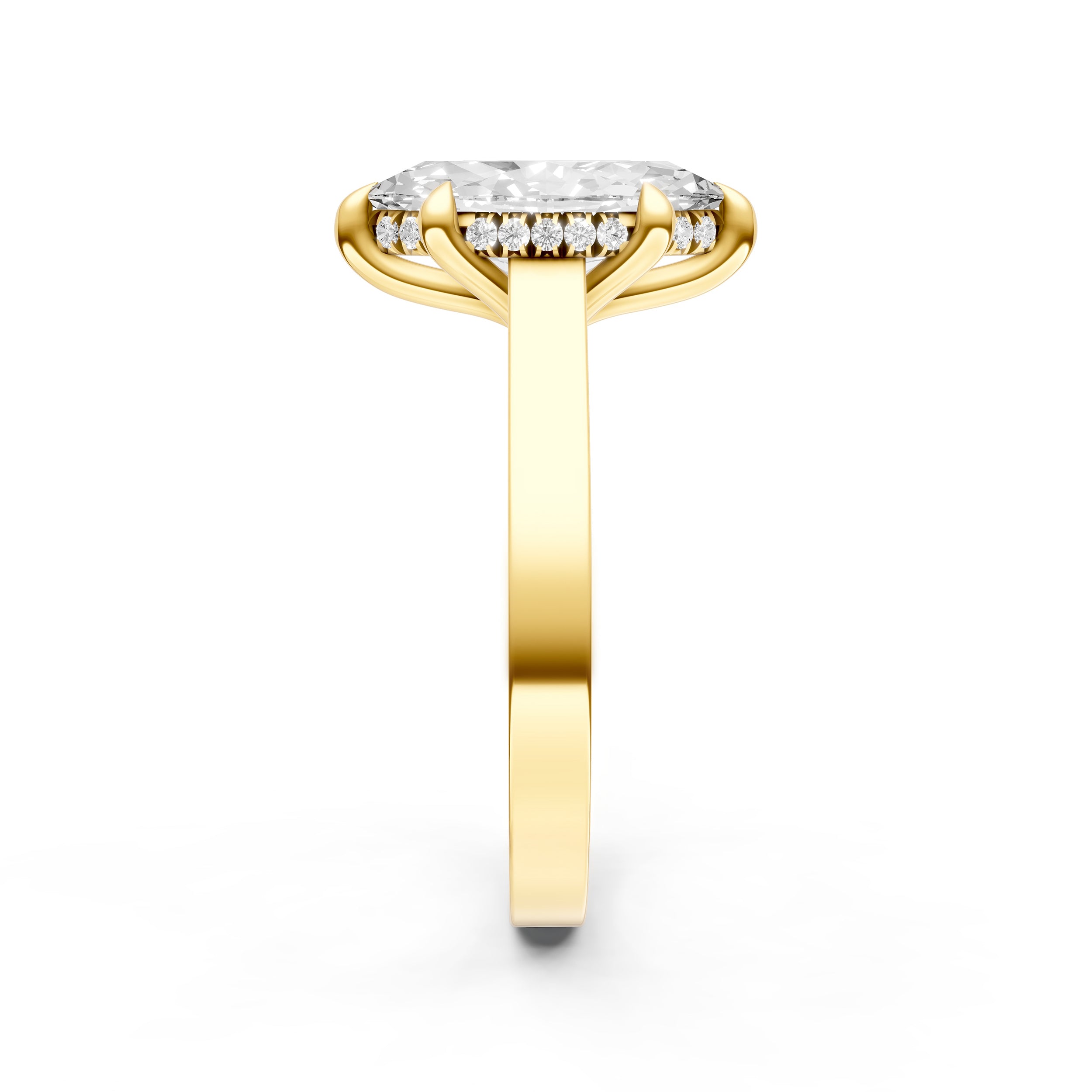 Diamond Bar Hidden Halo Engagement Ring (Marquise) Birmingham Jewelry Engagement Ring Birmingham Jewelry 