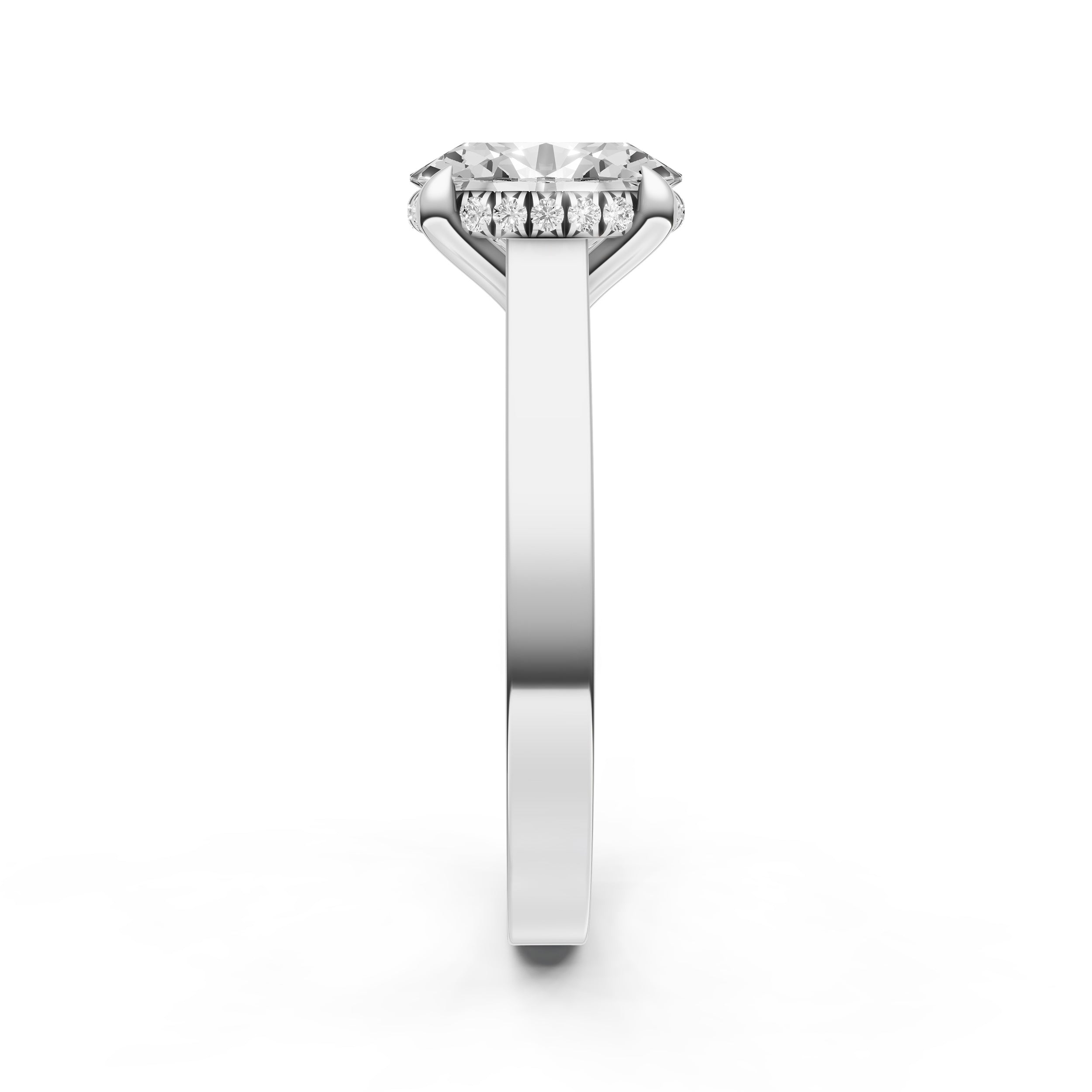 Diamond Bar Hidden Halo Engagement Ring (Oval) Birmingham Jewelry Engagement Ring Birmingham Jewelry 