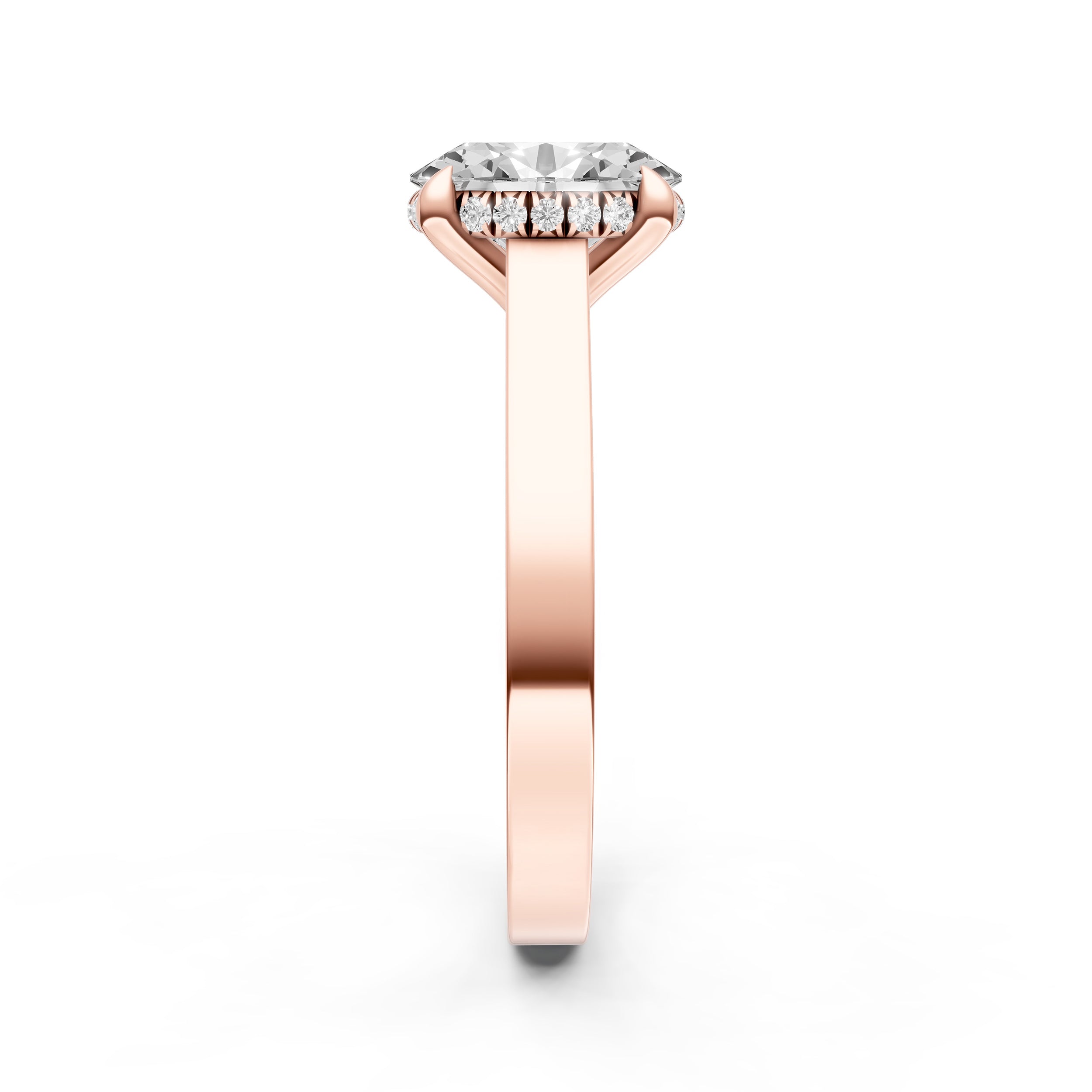 Diamond Bar Hidden Halo Engagement Ring (Oval) Birmingham Jewelry Engagement Ring Birmingham Jewelry 