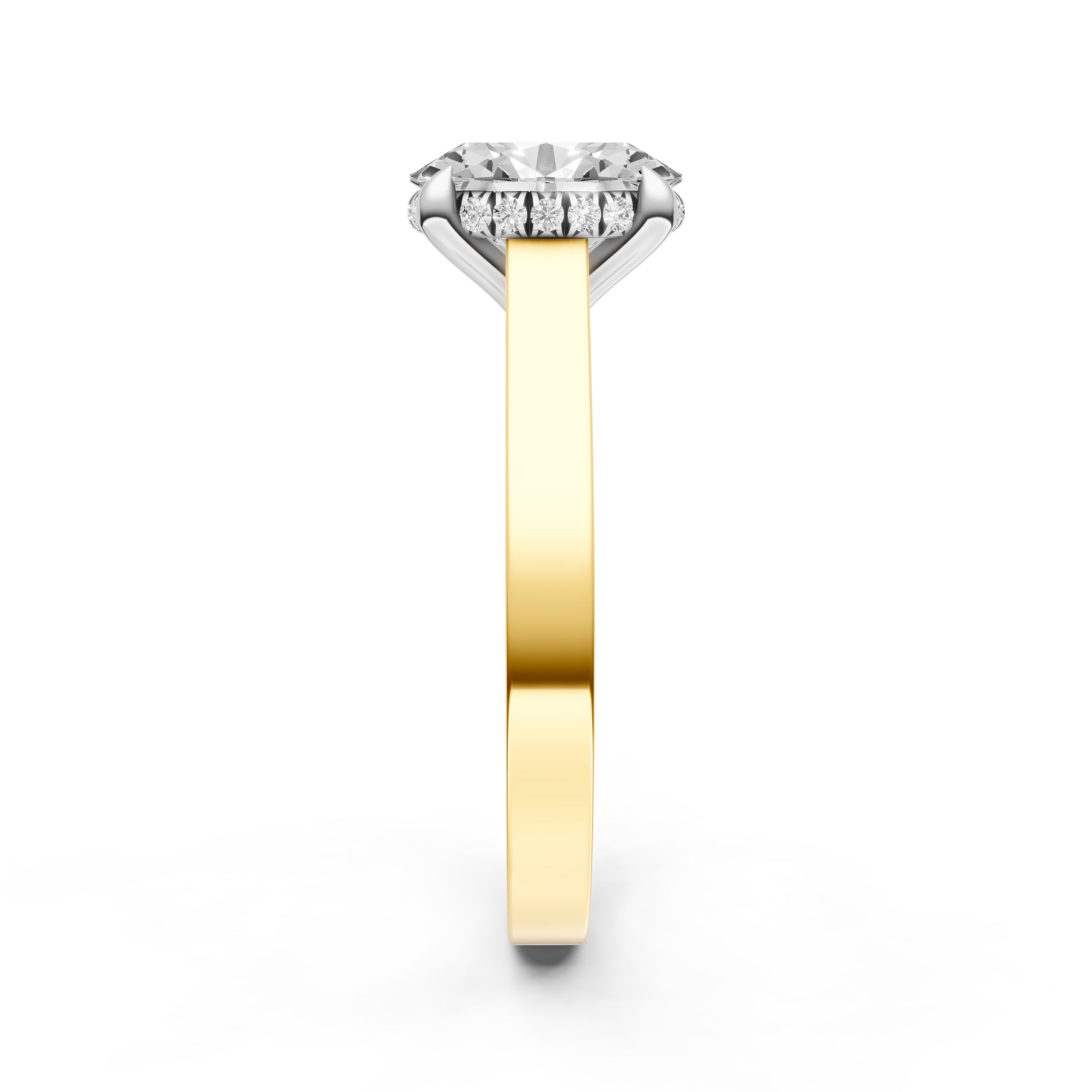 Diamond Bar Hidden Halo Engagement Ring (Oval) Birmingham Jewelry Engagement Ring Birmingham Jewelry 