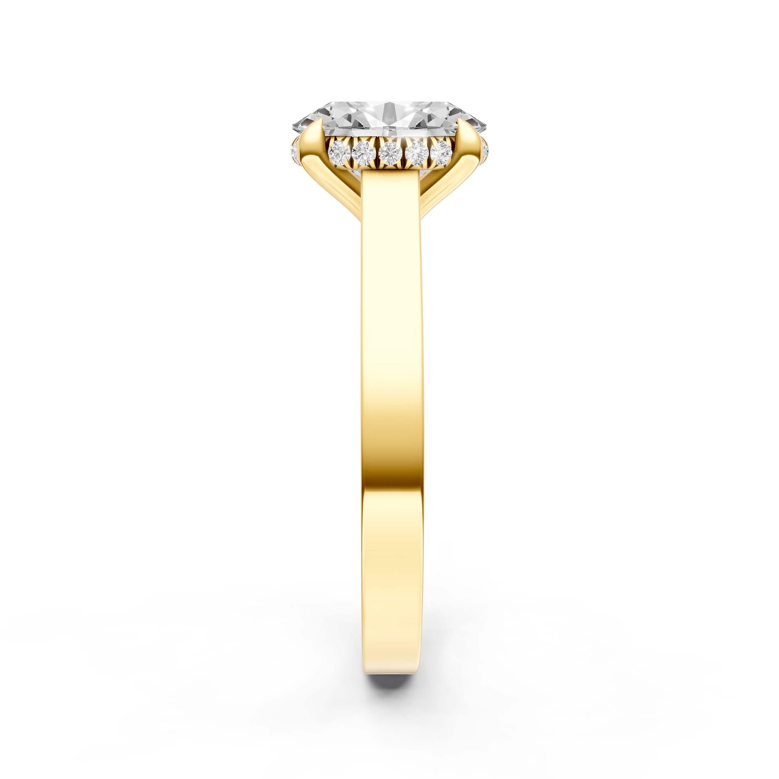 Diamond Bar Hidden Halo Engagement Ring (Oval) Birmingham Jewelry Engagement Ring Birmingham Jewelry 