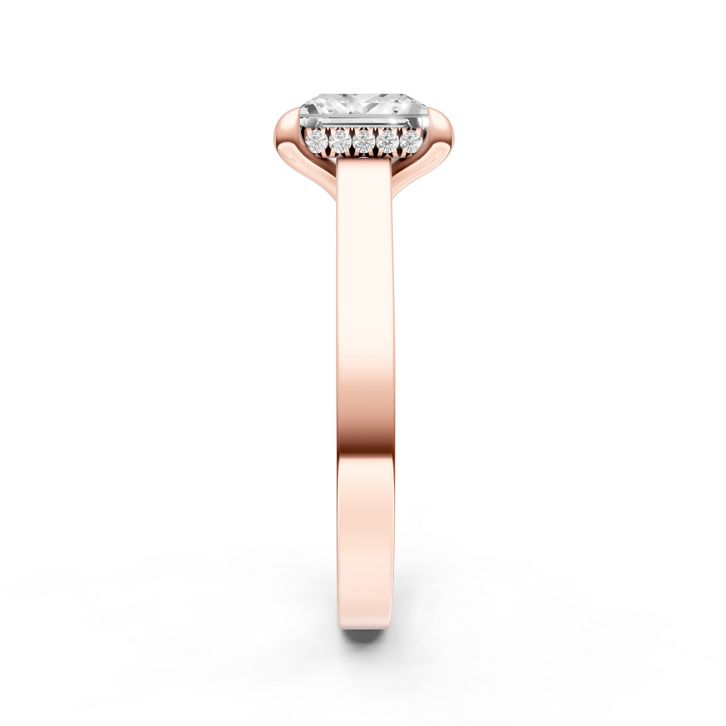 Diamond Bar Hidden Halo Engagement Ring (Princess Cut) Birmingham Jewelry Engagement Ring Birmingham Jewelry 