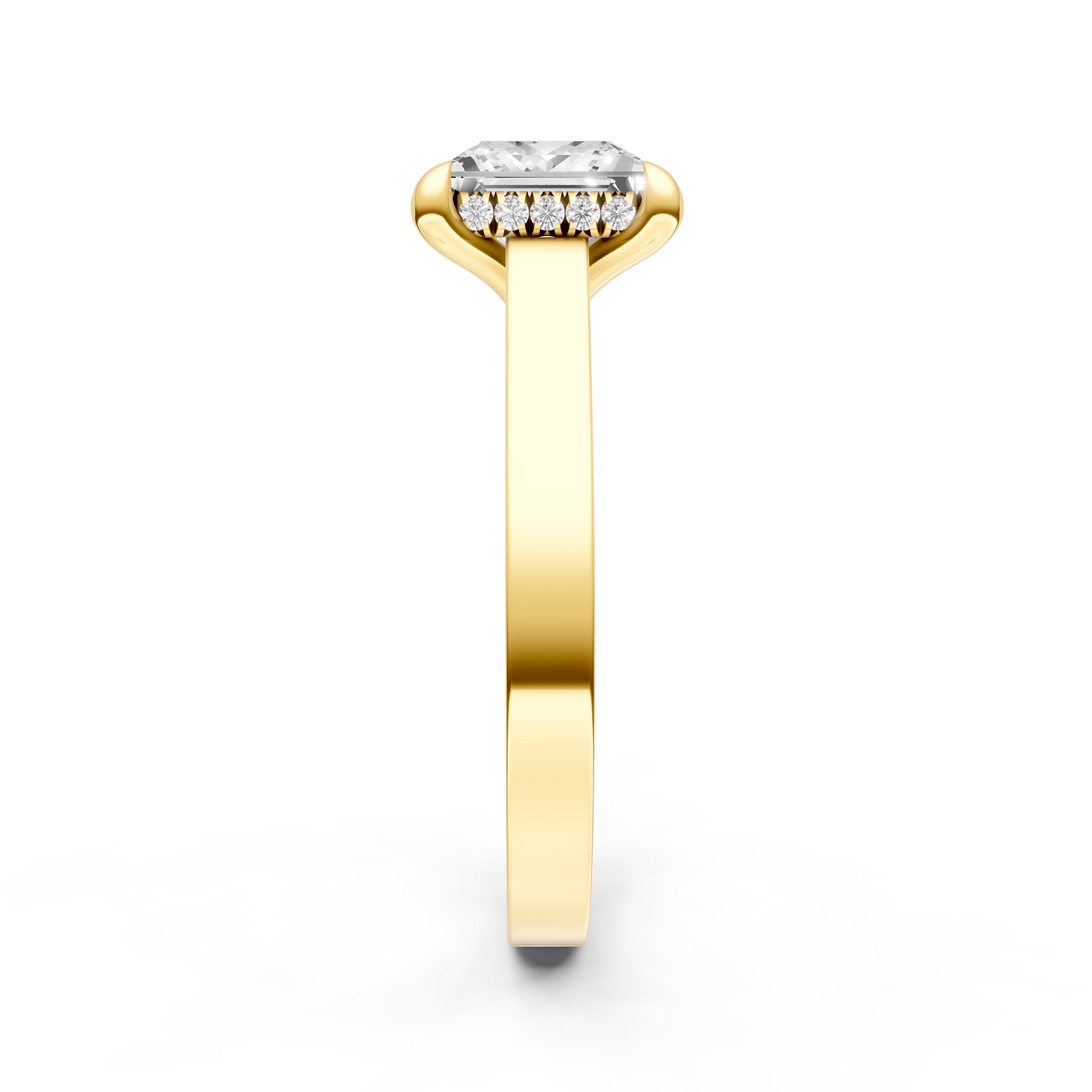 Diamond Bar Hidden Halo Engagement Ring (Princess Cut) Birmingham Jewelry Engagement Ring Birmingham Jewelry 