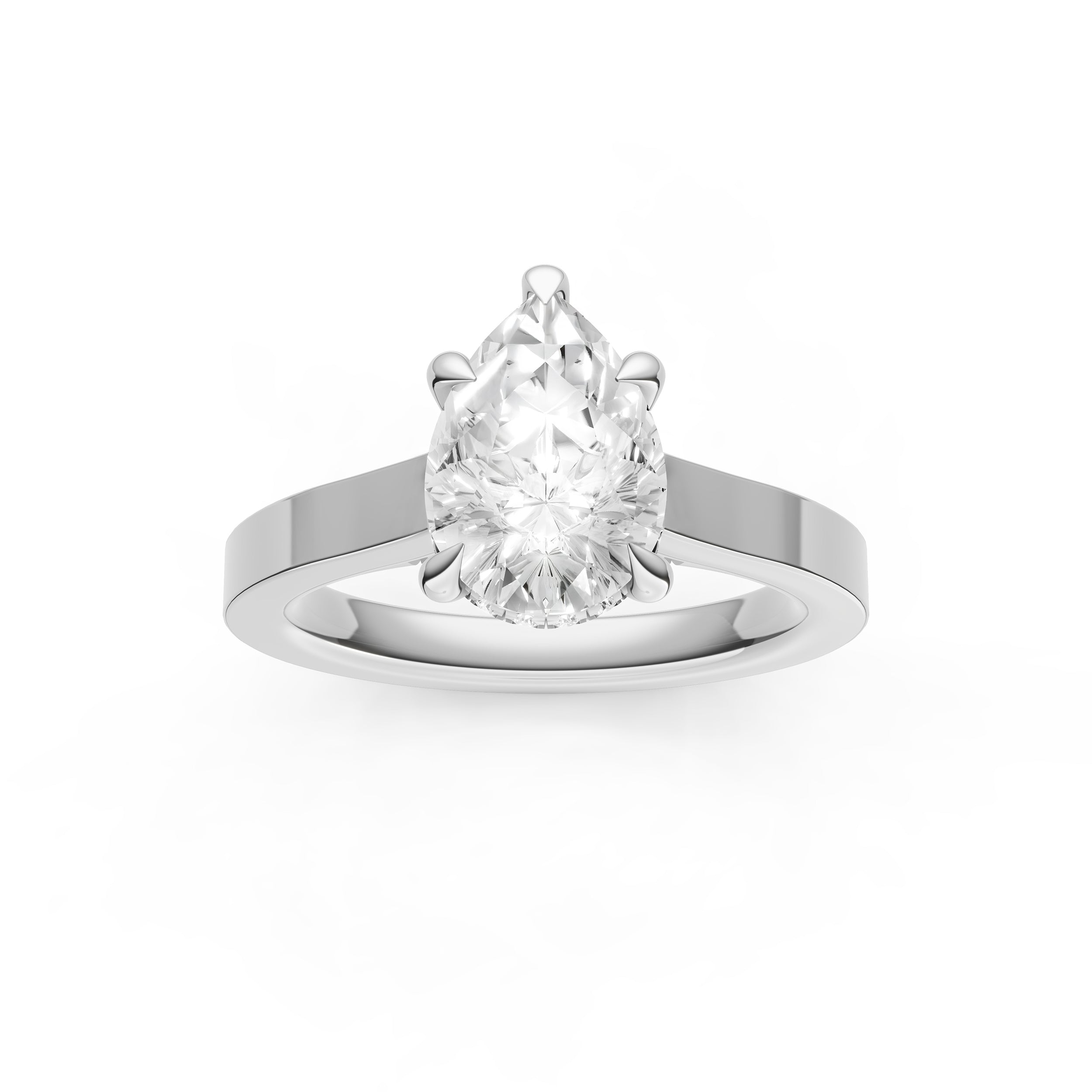 Diamond Bar Hidden Halo Engagement Ring (Pear Shape) Birmingham Jewelry Engagement Ring Birmingham Jewelry 