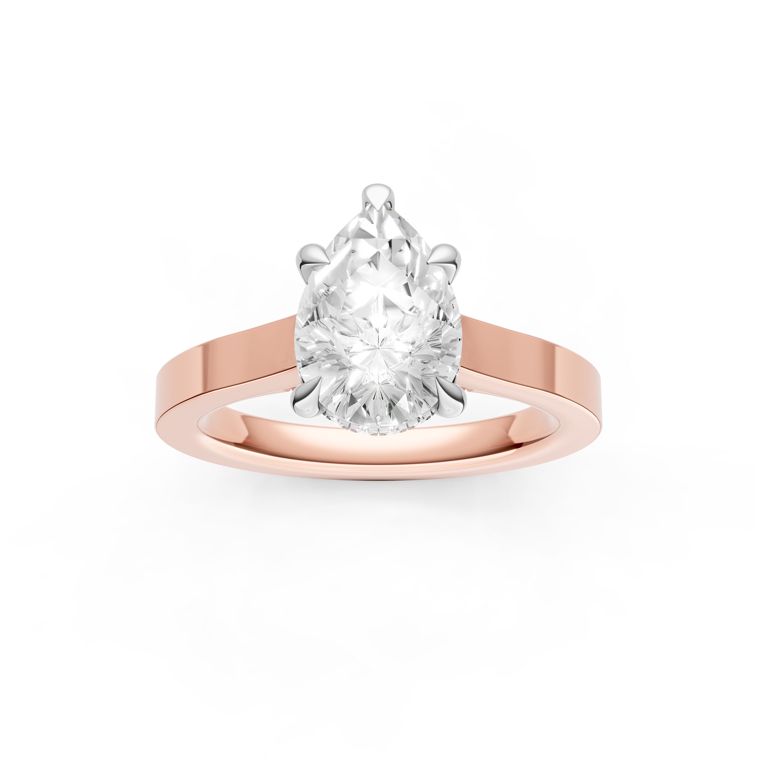 Diamond Bar Hidden Halo Engagement Ring (Pear Shape) Birmingham Jewelry Engagement Ring Birmingham Jewelry 