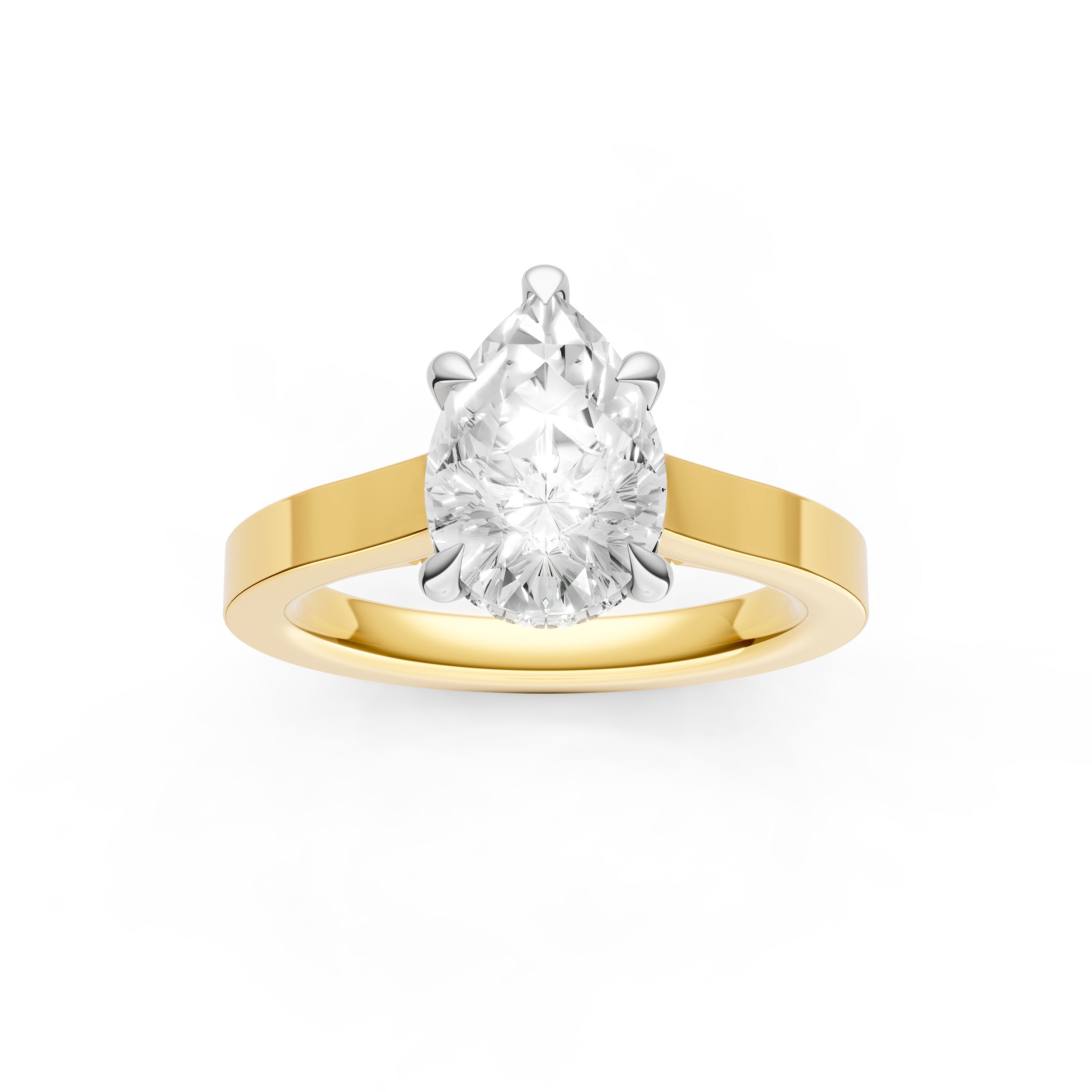 Diamond Bar Hidden Halo Engagement Ring (Pear Shape) Birmingham Jewelry Engagement Ring Birmingham Jewelry 