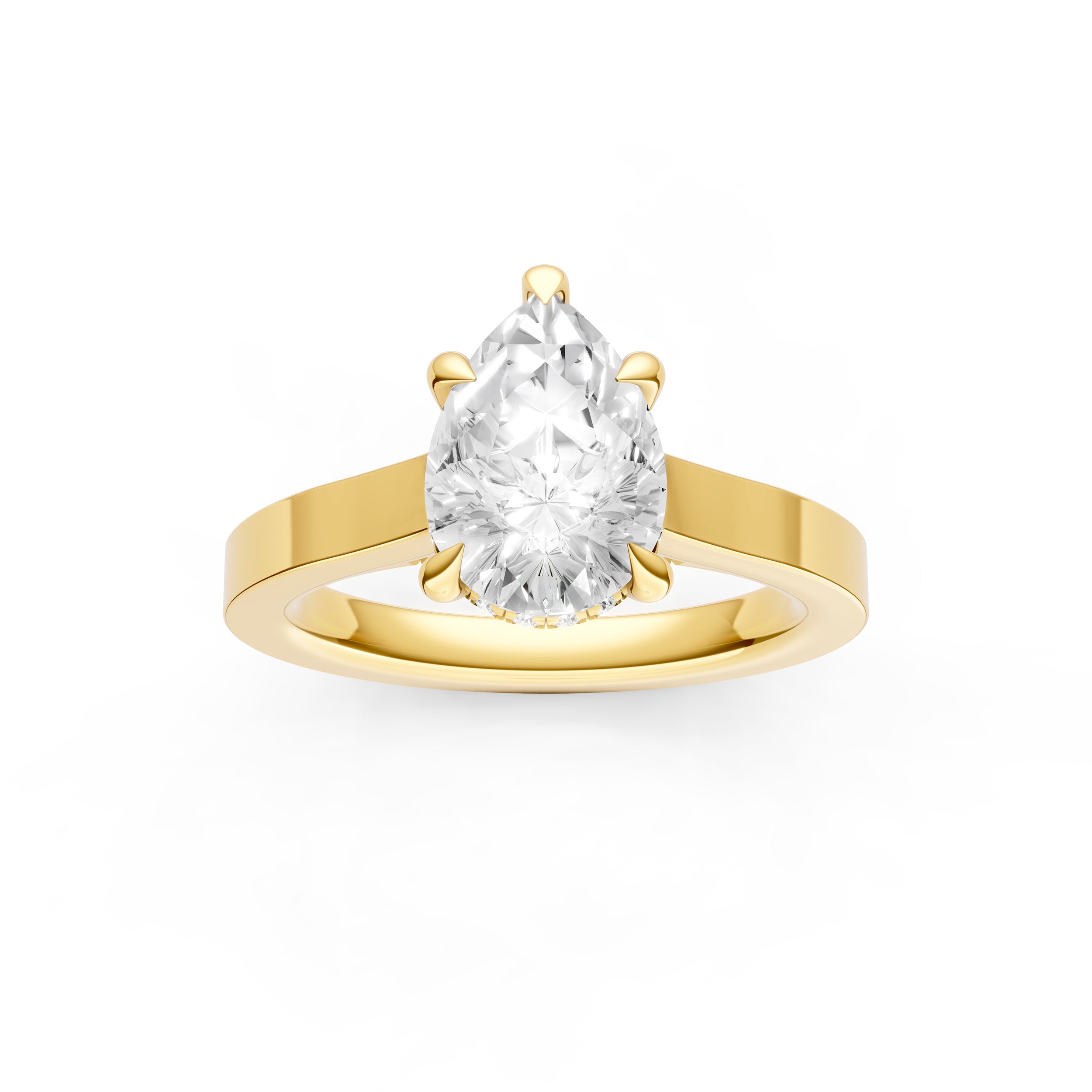 Diamond Bar Hidden Halo Engagement Ring (Pear Shape) Birmingham Jewelry Engagement Ring Birmingham Jewelry 