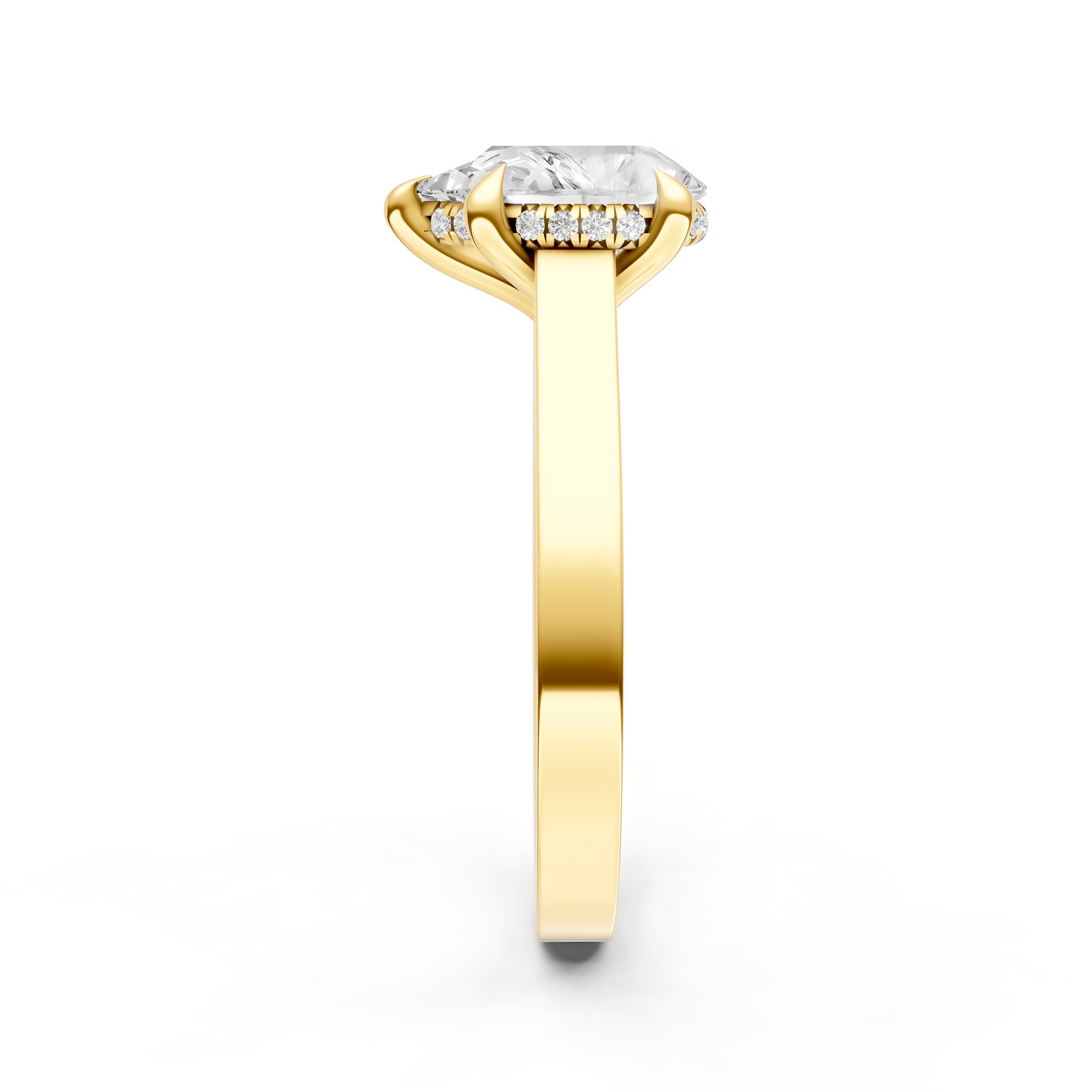 Diamond Bar Hidden Halo Engagement Ring (Pear Shape) Birmingham Jewelry Engagement Ring Birmingham Jewelry 