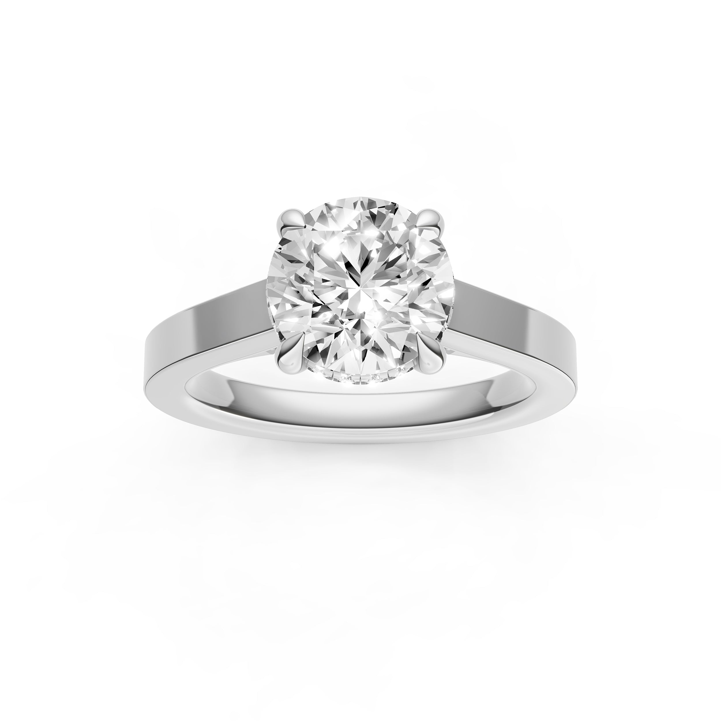 Diamond Bar Hidden Halo Engagement Ring (Round) Birmingham Jewelry Engagement Ring Birmingham Jewelry 
