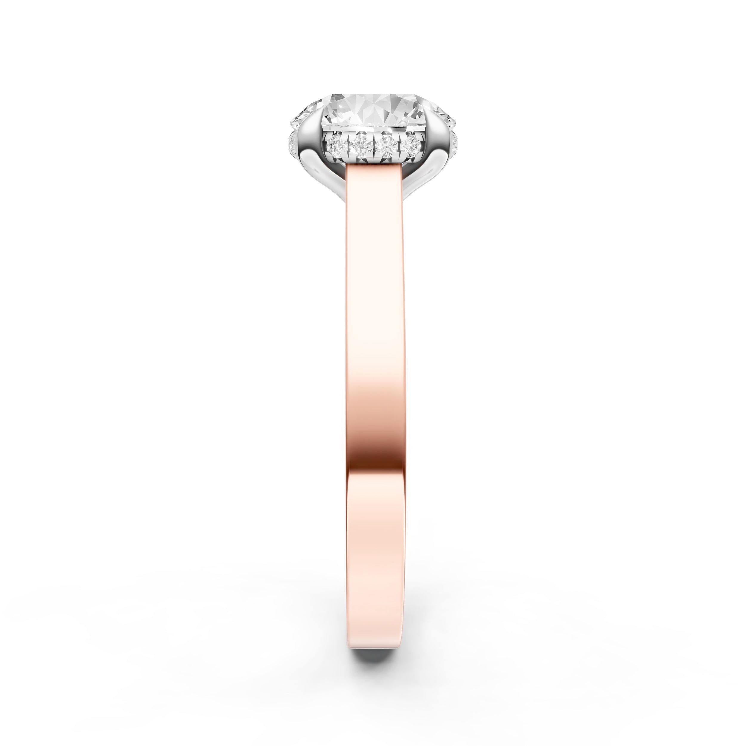 Diamond Bar Hidden Halo Engagement Ring (Round) Birmingham Jewelry Engagement Ring Birmingham Jewelry 