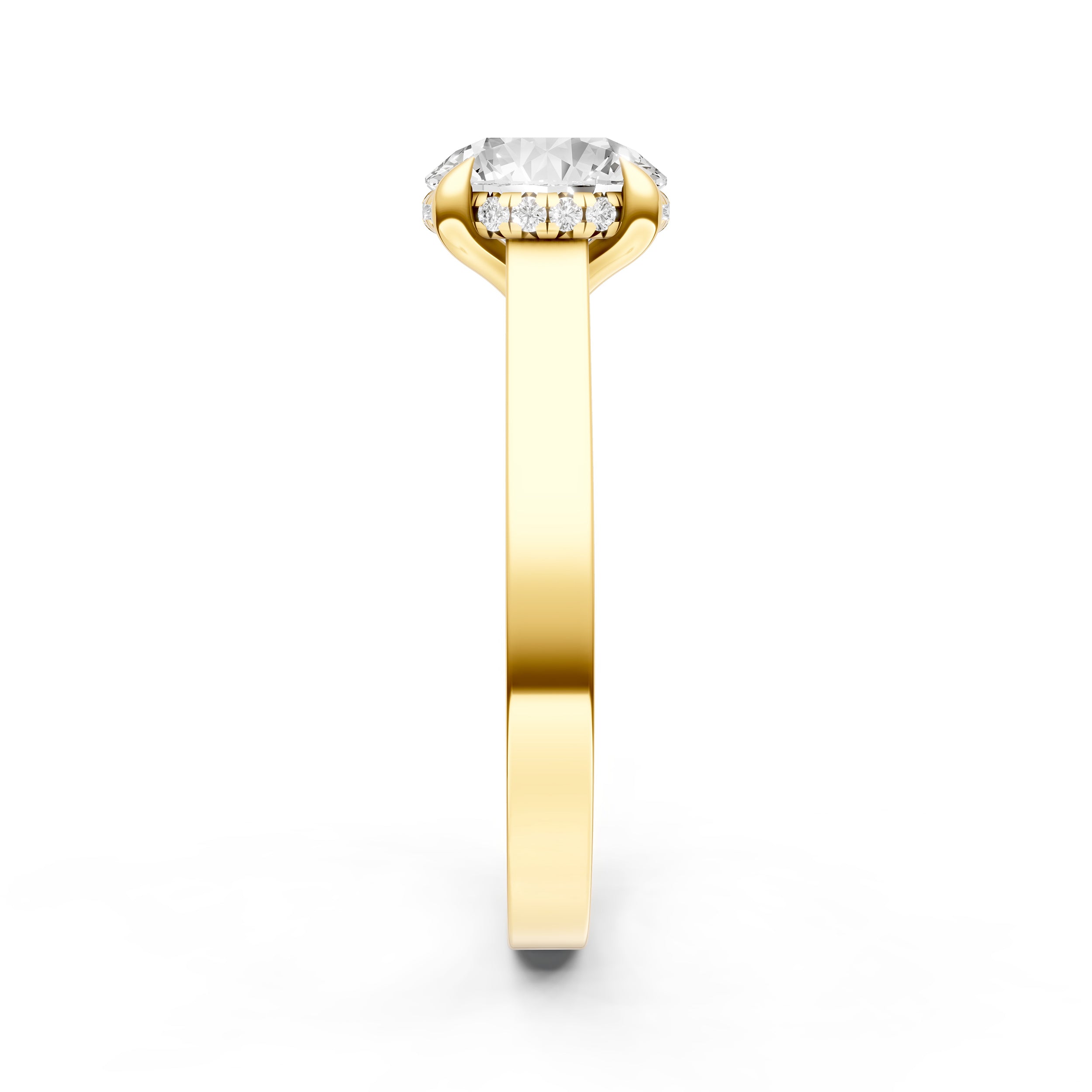 Diamond Bar Hidden Halo Engagement Ring (Round) Birmingham Jewelry Engagement Ring Birmingham Jewelry 