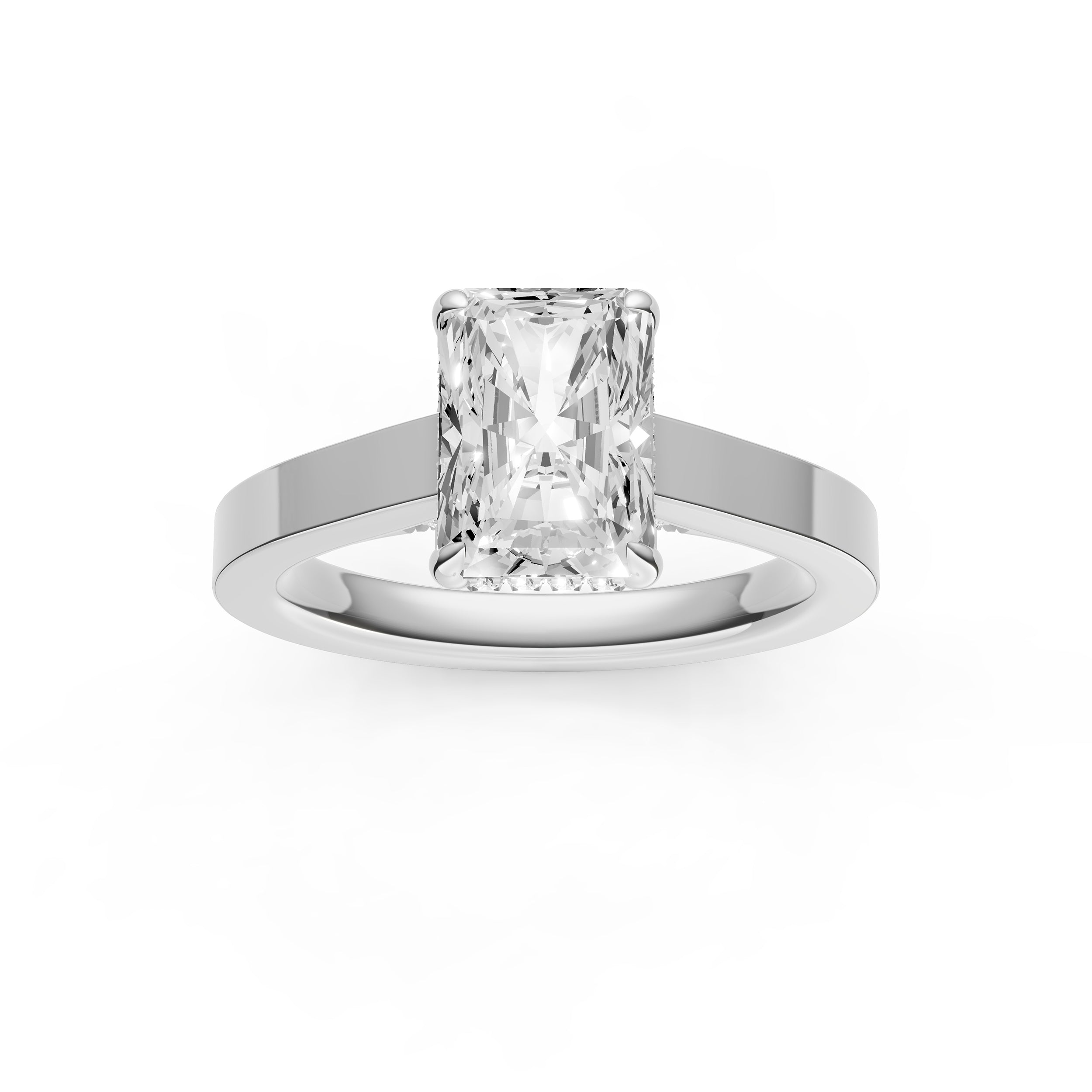 Diamond Bar Hidden Halo Engagement Ring (Radiant) Birmingham Jewelry Engagement Ring Birmingham Jewelry 