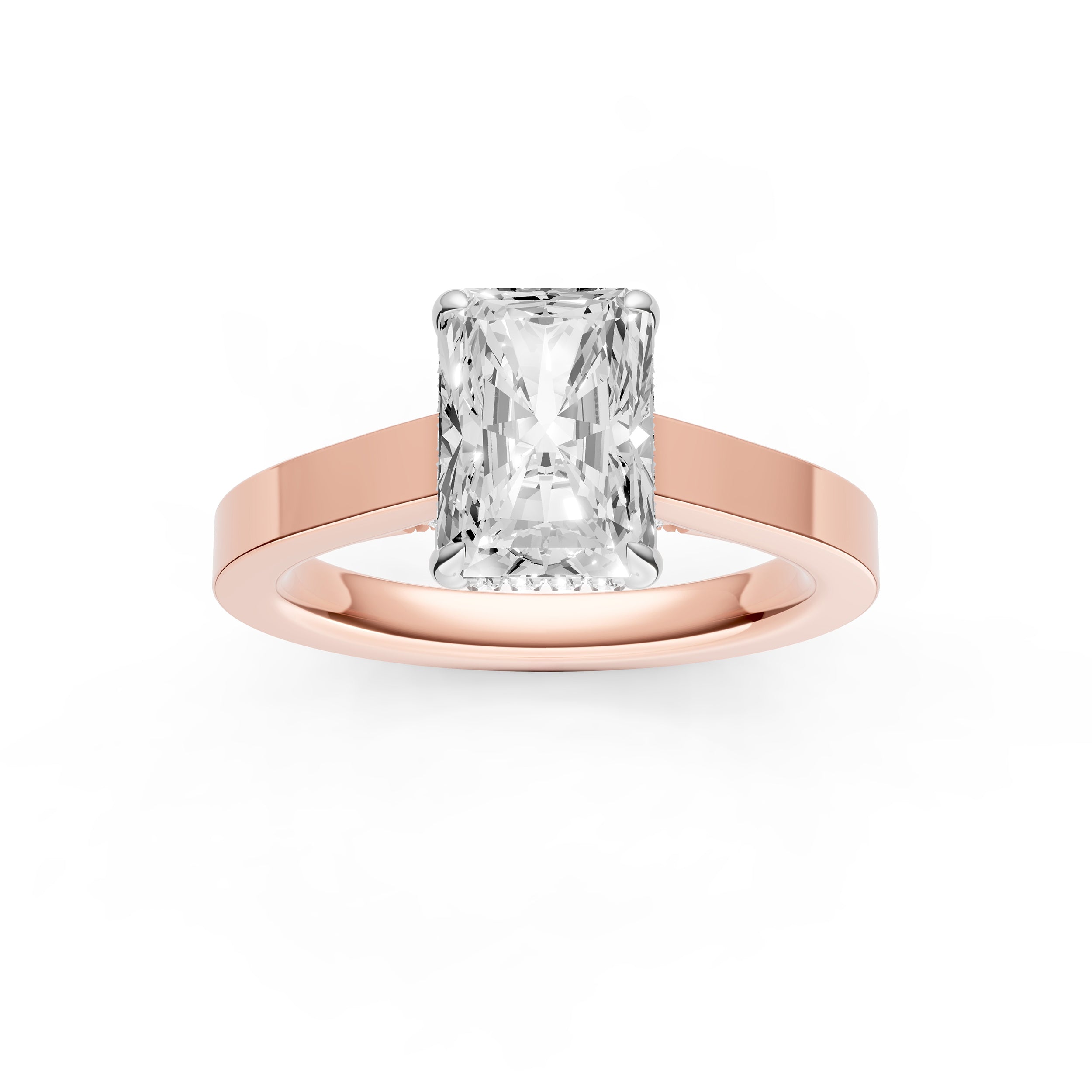 Diamond Bar Hidden Halo Engagement Ring (Radiant) Birmingham Jewelry Engagement Ring Birmingham Jewelry 
