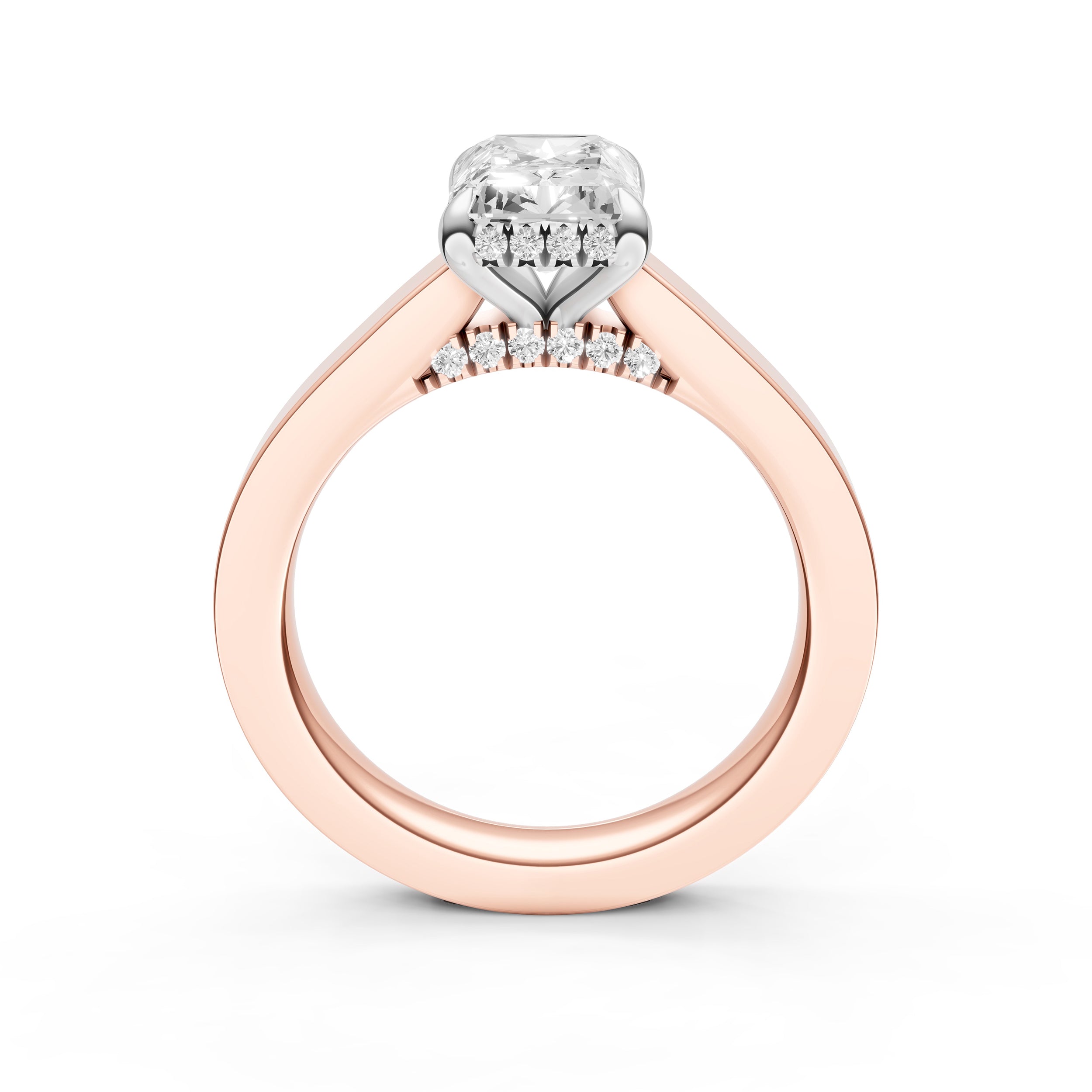 Diamond Bar Hidden Halo Engagement Ring (Radiant) Birmingham Jewelry Engagement Ring Birmingham Jewelry 