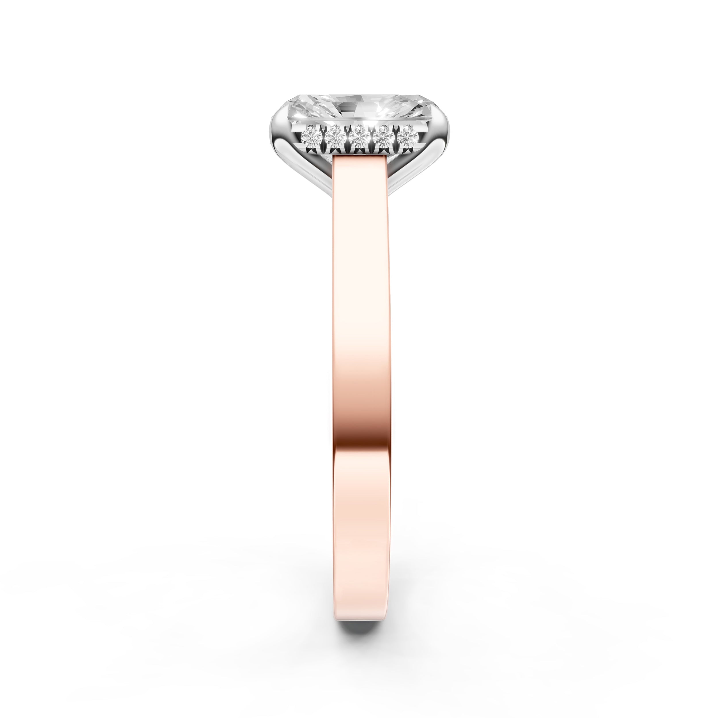 Diamond Bar Hidden Halo Engagement Ring (Radiant) Birmingham Jewelry Engagement Ring Birmingham Jewelry 