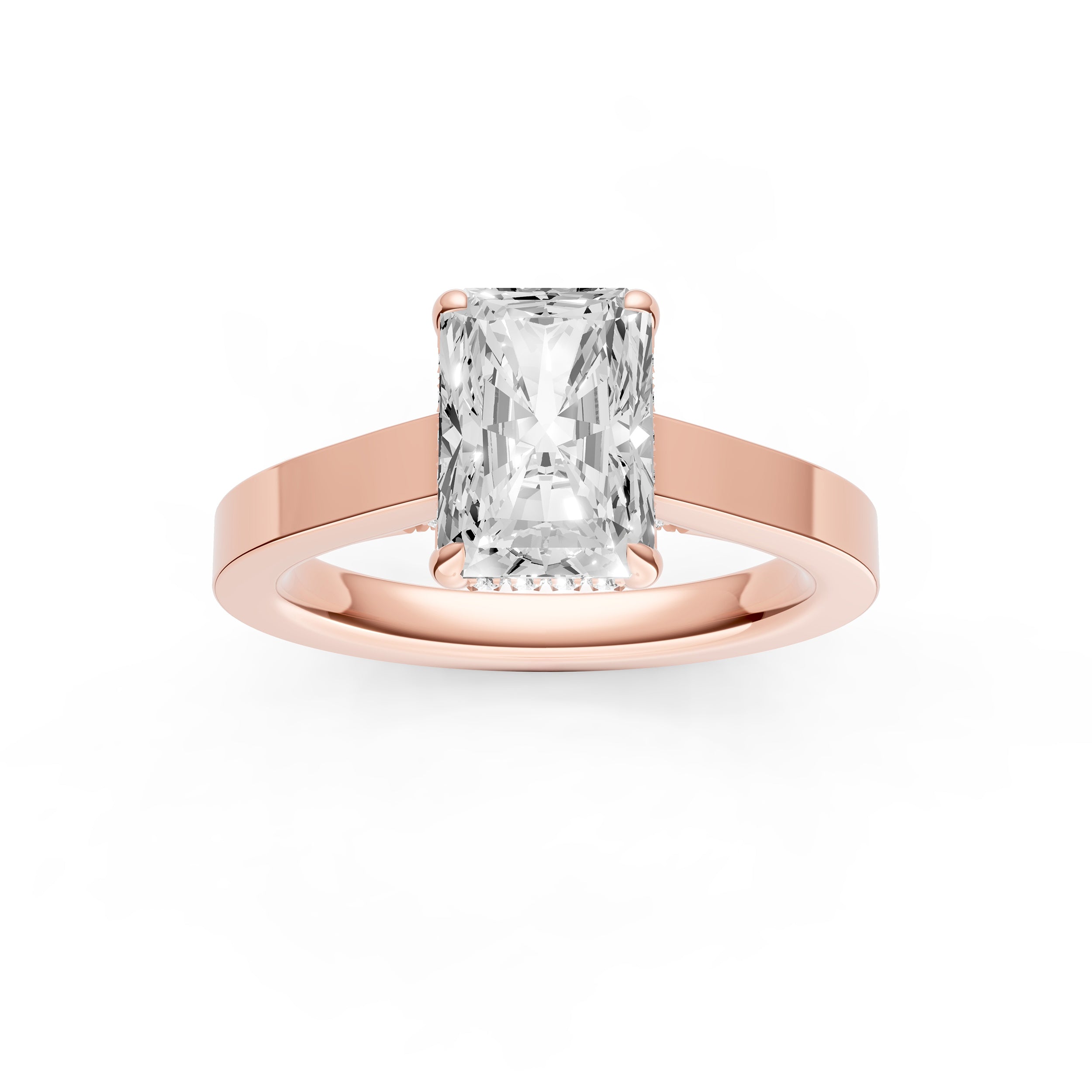 Diamond Bar Hidden Halo Engagement Ring (Radiant) Birmingham Jewelry Engagement Ring Birmingham Jewelry 