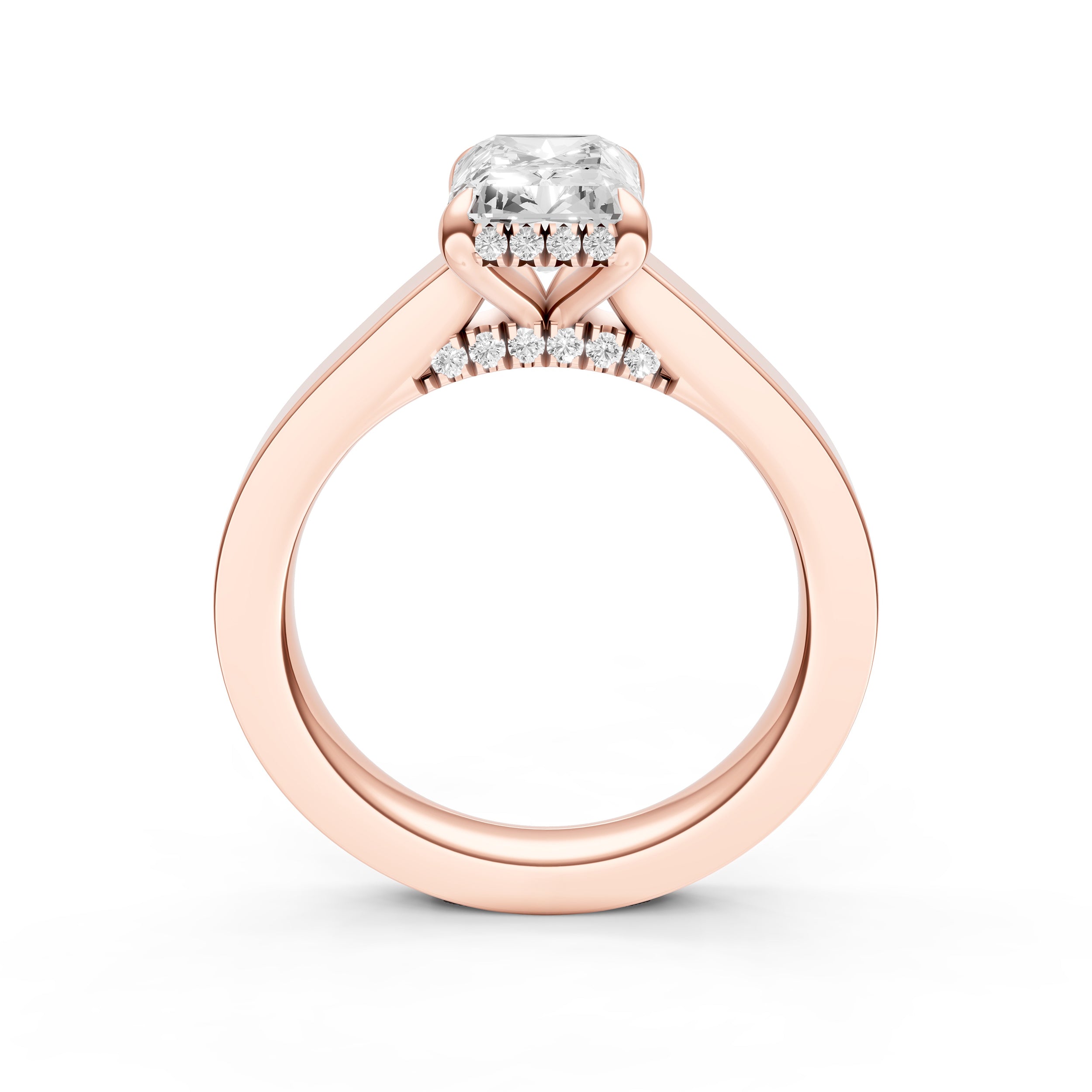 Diamond Bar Hidden Halo Engagement Ring (Radiant) Birmingham Jewelry Engagement Ring Birmingham Jewelry 