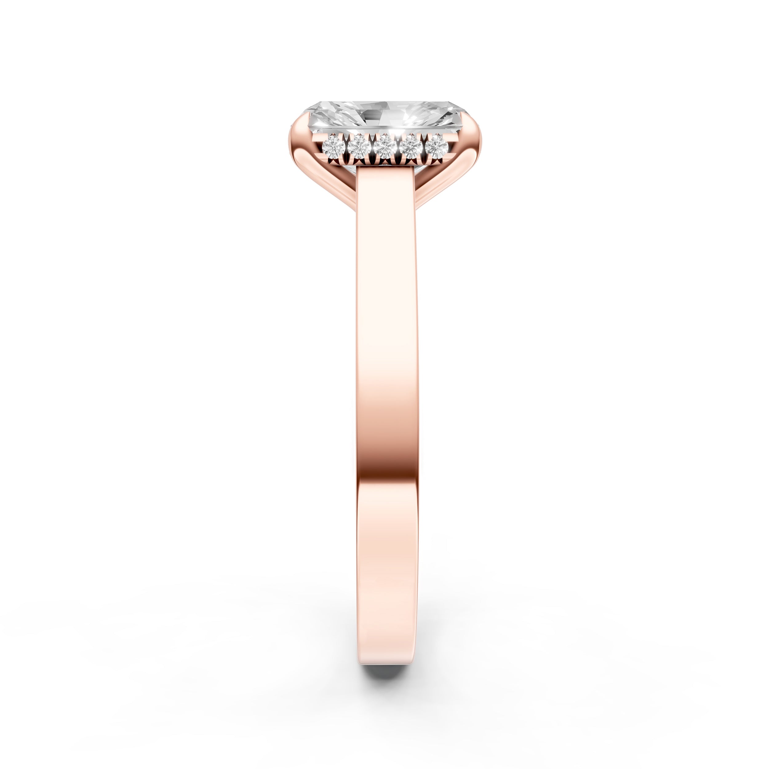 Diamond Bar Hidden Halo Engagement Ring (Radiant) Birmingham Jewelry Engagement Ring Birmingham Jewelry 