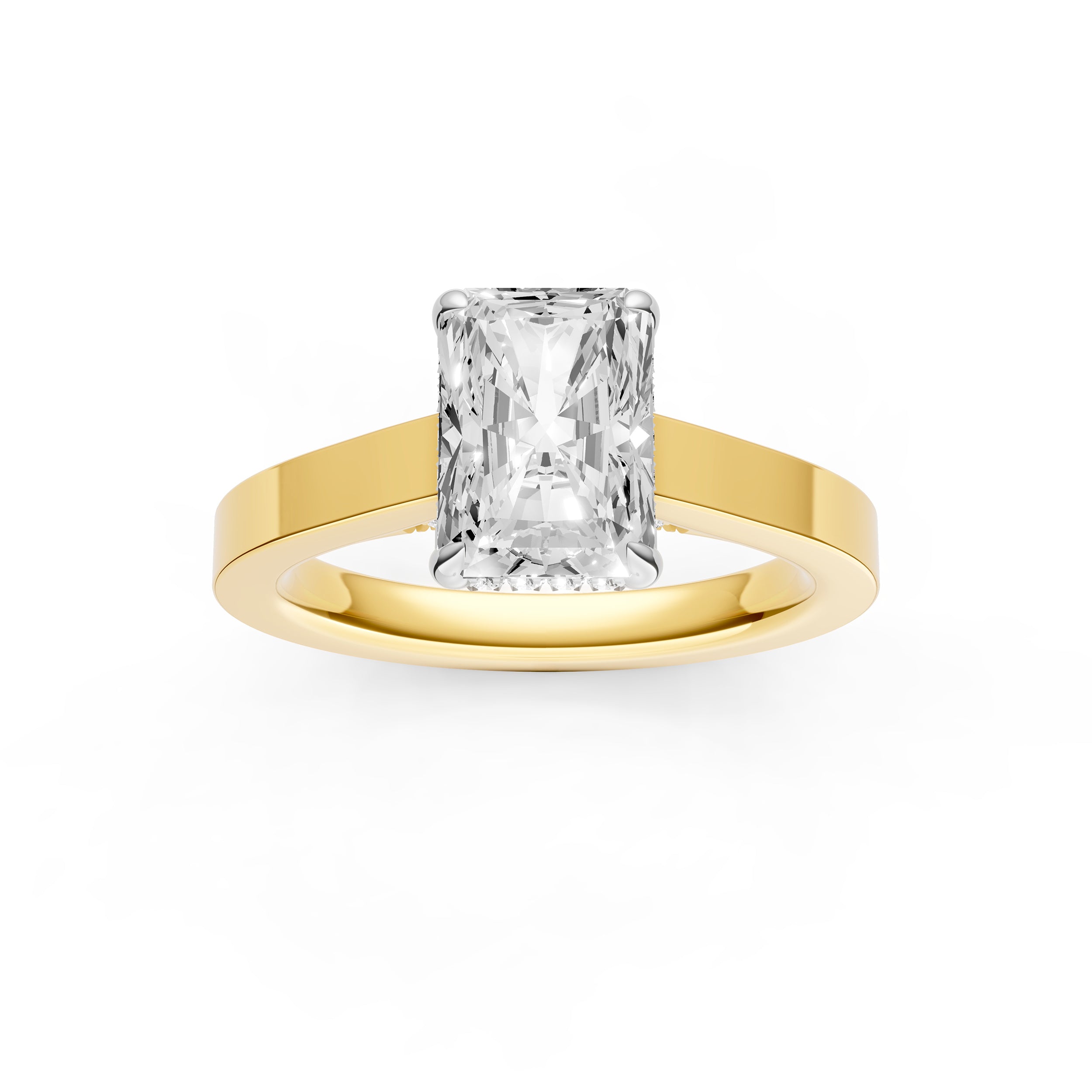 Diamond Bar Hidden Halo Engagement Ring (Radiant) Birmingham Jewelry Engagement Ring Birmingham Jewelry 