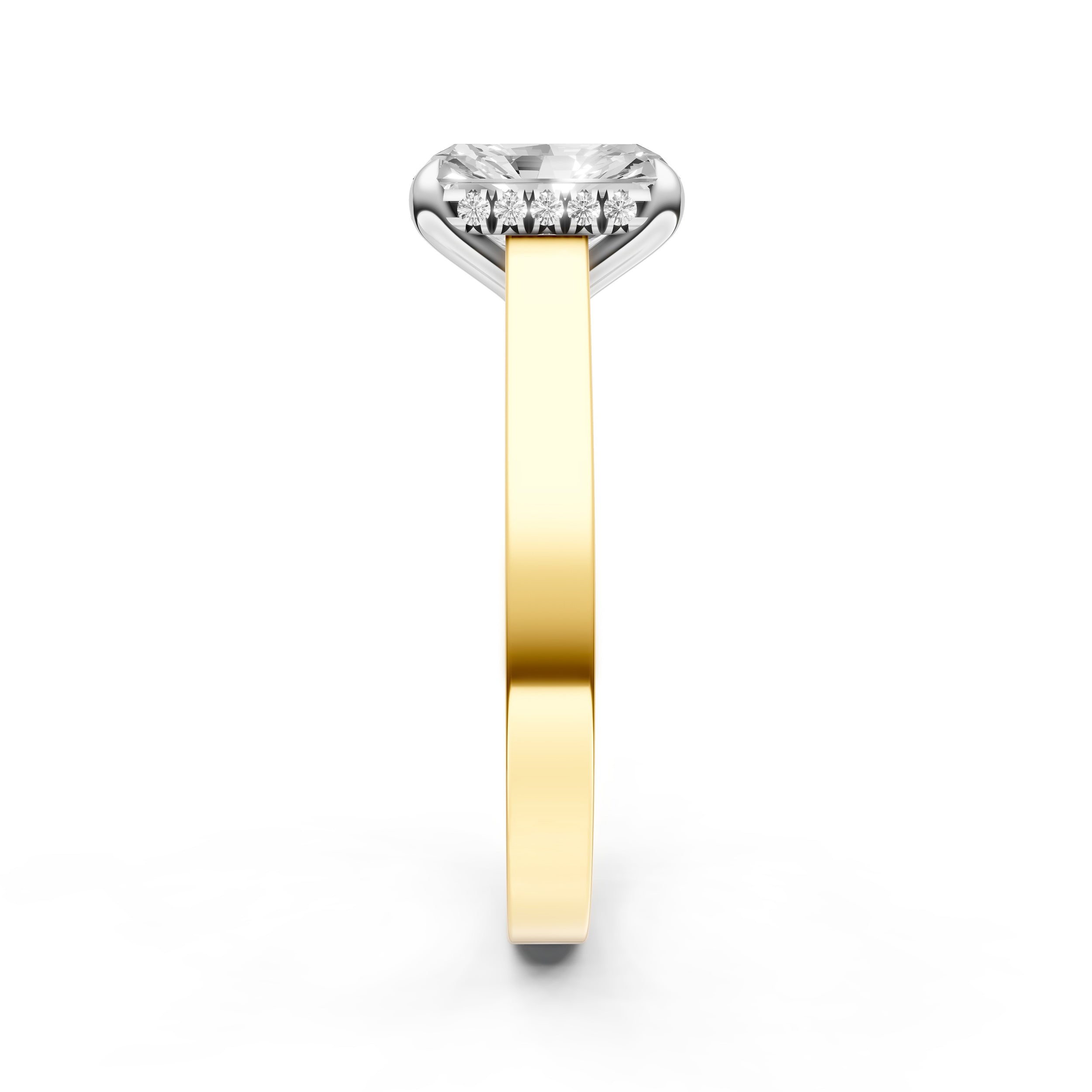 Diamond Bar Hidden Halo Engagement Ring (Radiant) Birmingham Jewelry Engagement Ring Birmingham Jewelry 