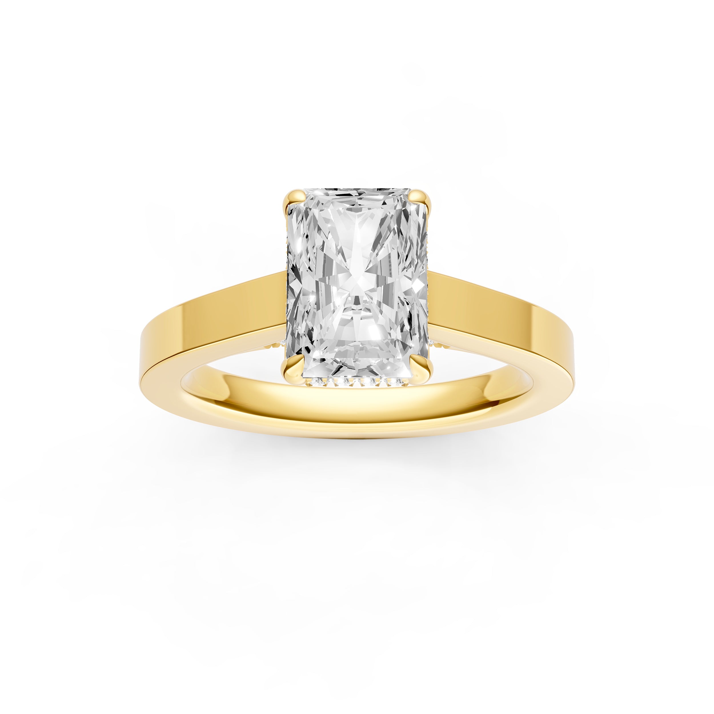 Diamond Bar Hidden Halo Engagement Ring (Radiant) Birmingham Jewelry Engagement Ring Birmingham Jewelry 