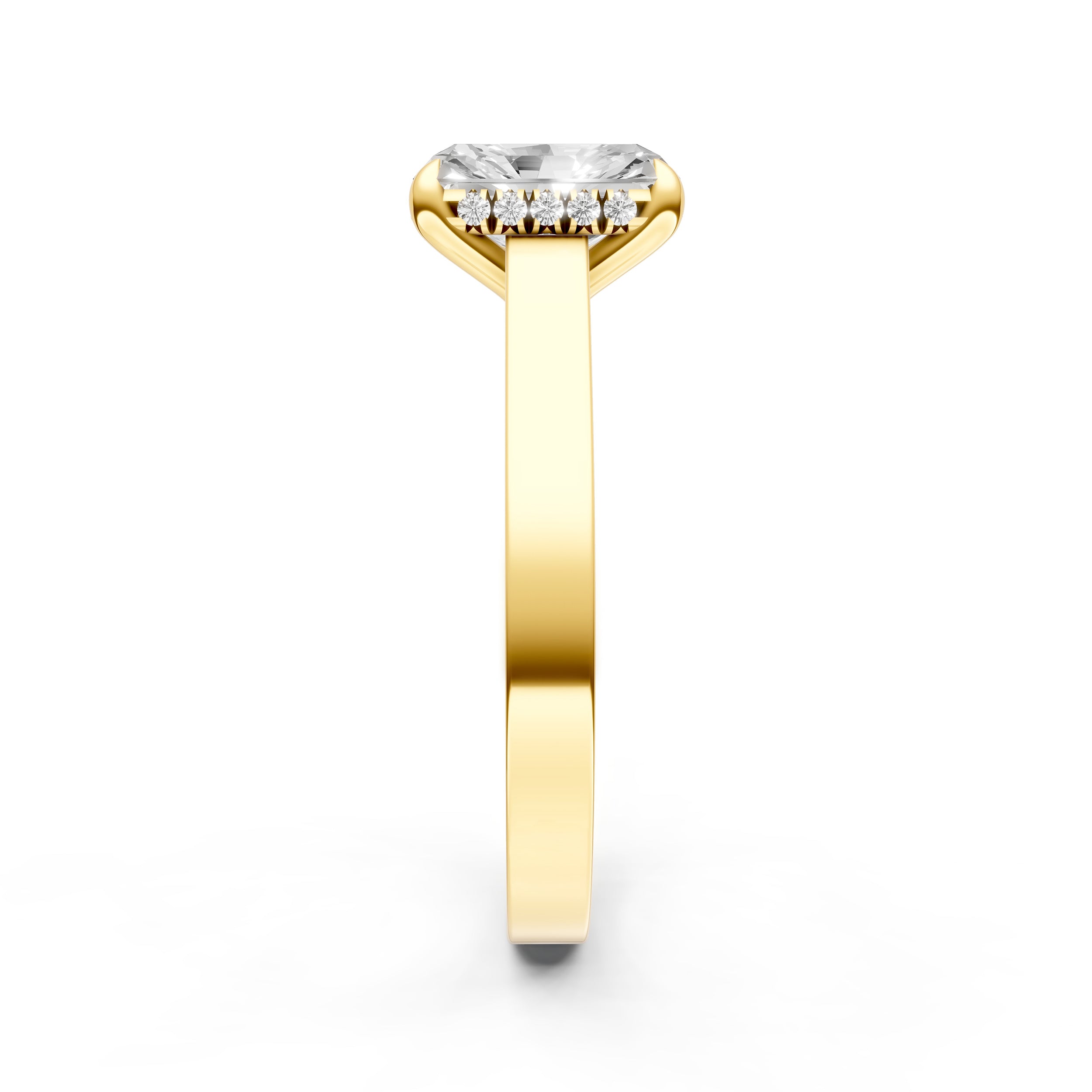 Diamond Bar Hidden Halo Engagement Ring (Radiant) Birmingham Jewelry Engagement Ring Birmingham Jewelry 