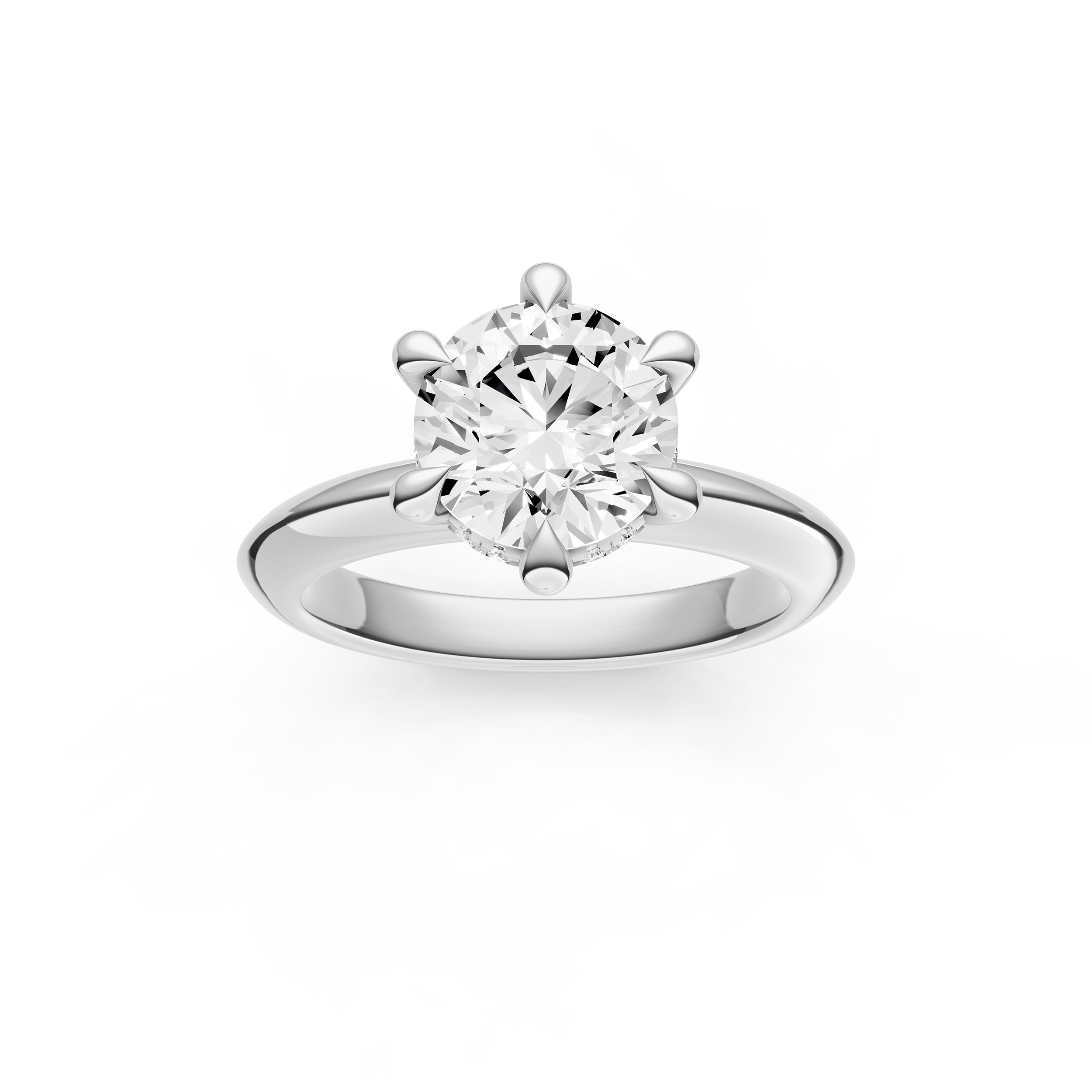 Knife Edge 6-Prong Diamond Crown Engagement Ring (Round) Birmingham Jewelry Engagement Ring Birmingham Jewelry 