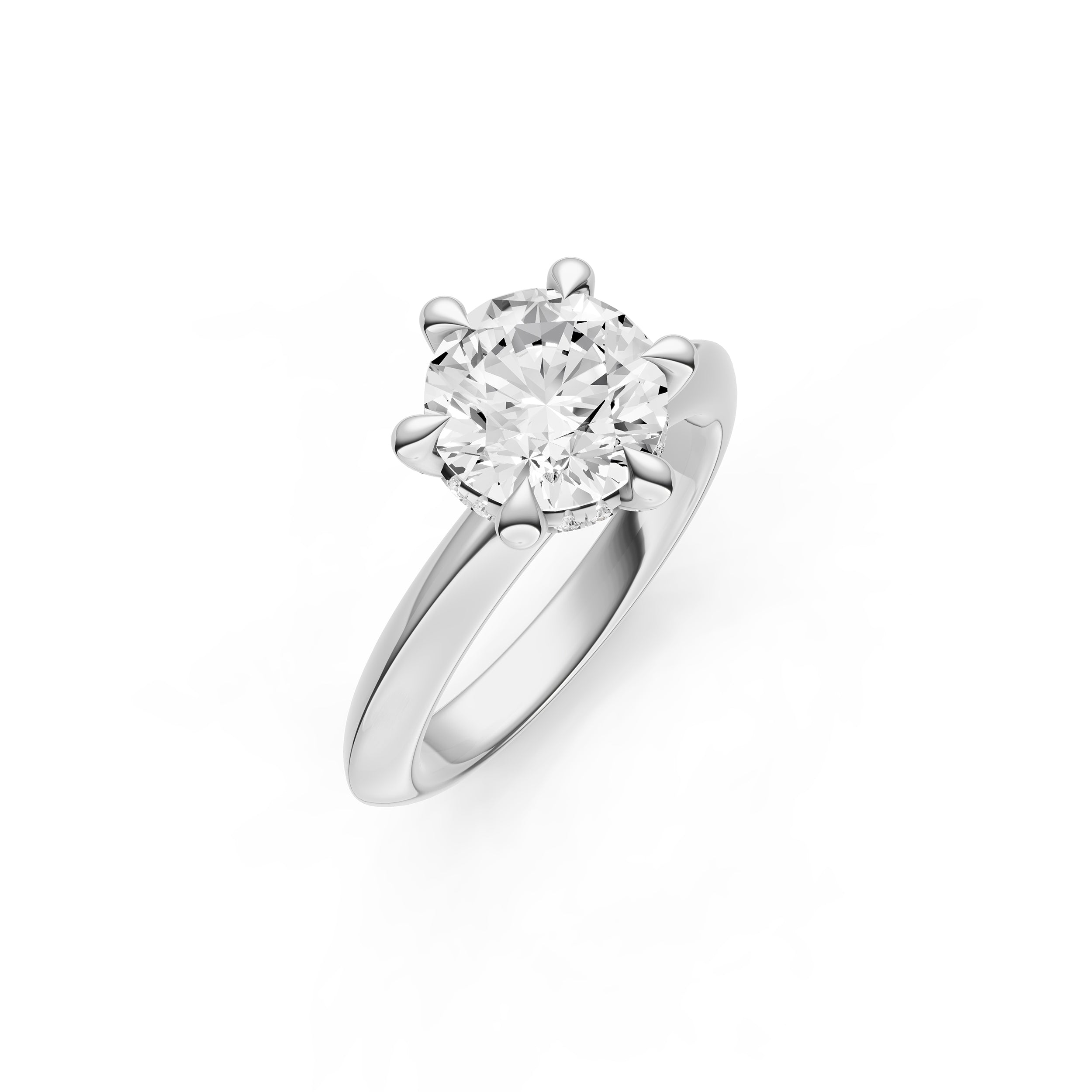 Knife Edge 6-Prong Diamond Crown Engagement Ring (Round) Birmingham Jewelry Engagement Ring Birmingham Jewelry 