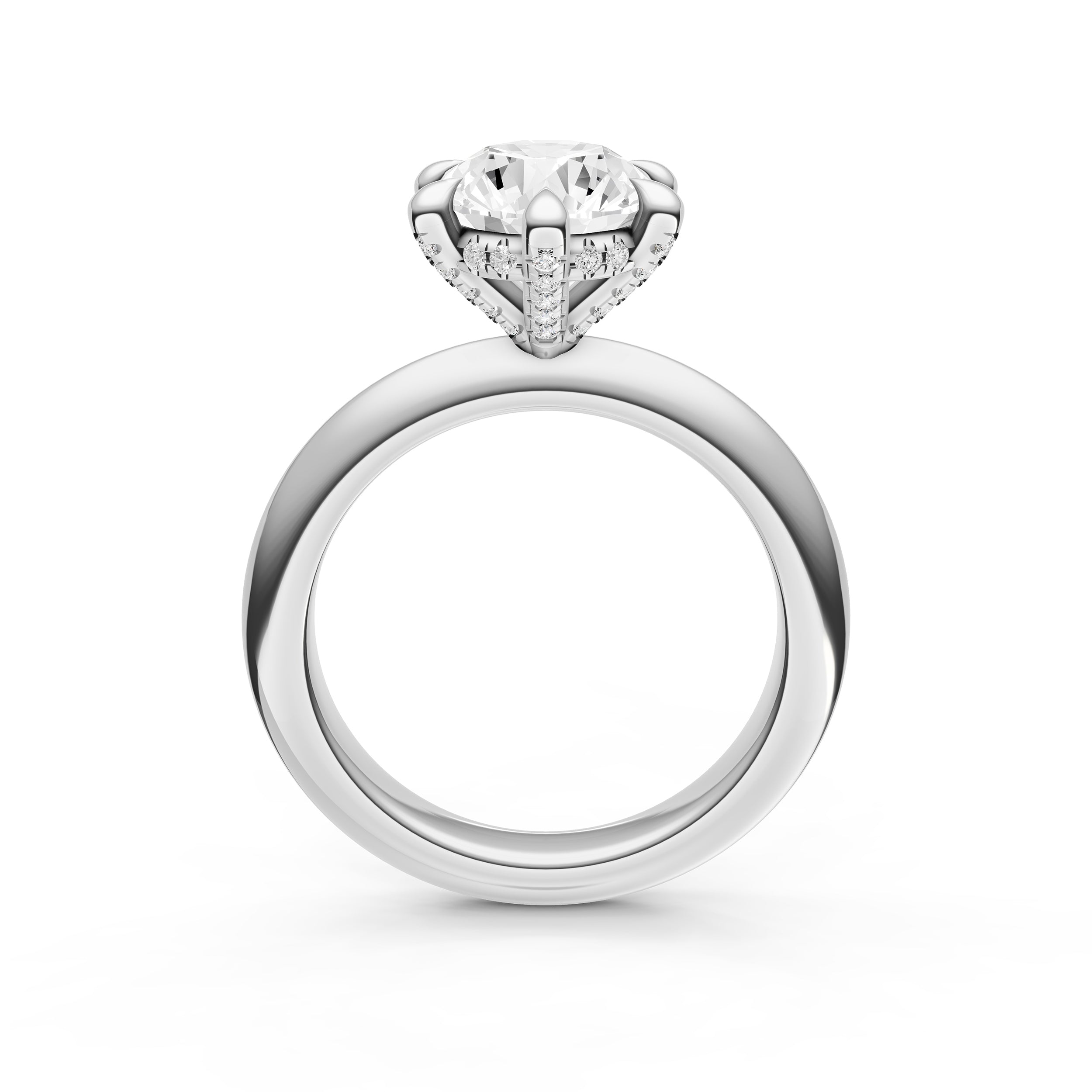 Knife Edge 6-Prong Diamond Crown Engagement Ring (Round) Birmingham Jewelry Engagement Ring Birmingham Jewelry 
