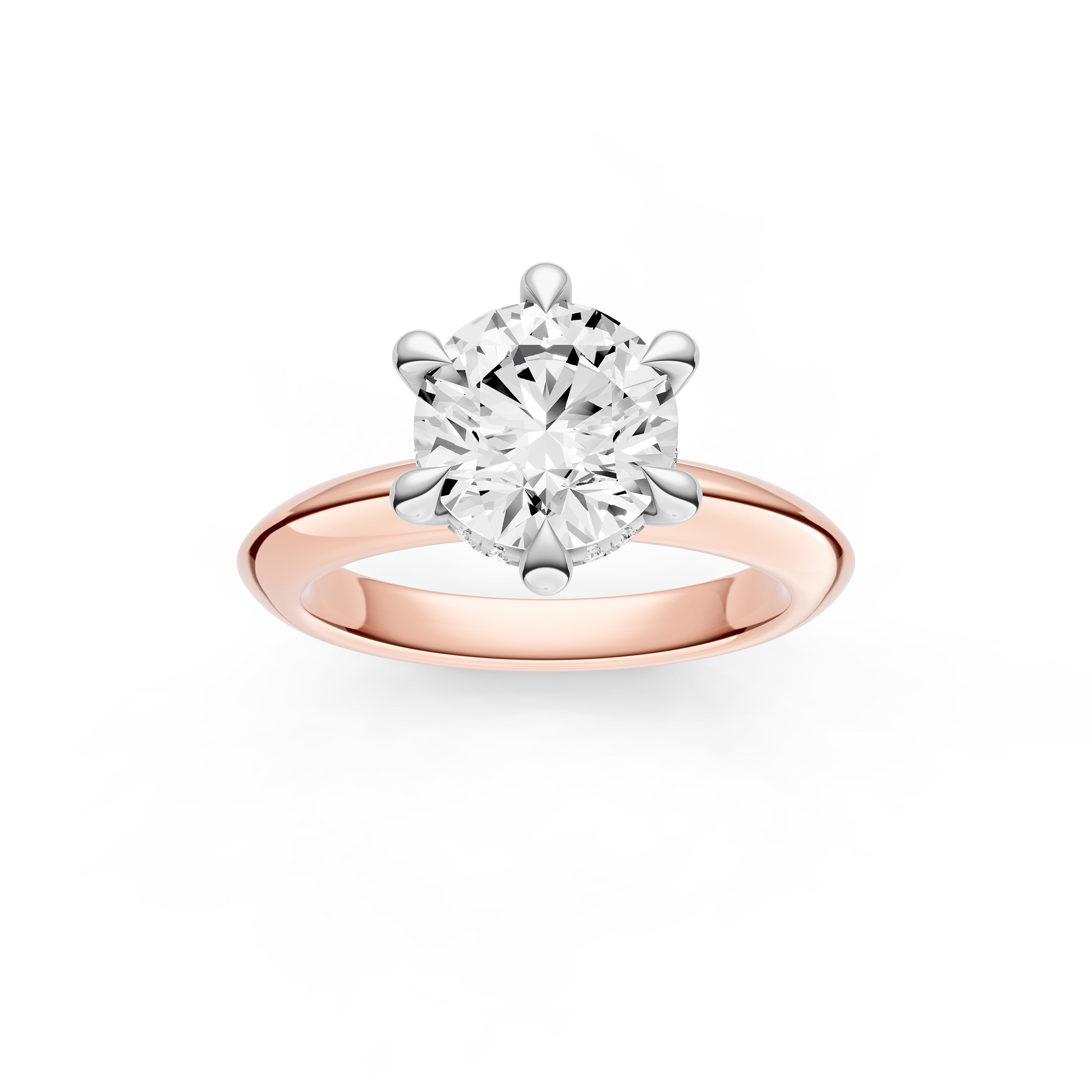 Knife Edge 6-Prong Diamond Crown Engagement Ring (Round) Birmingham Jewelry Engagement Ring Birmingham Jewelry 