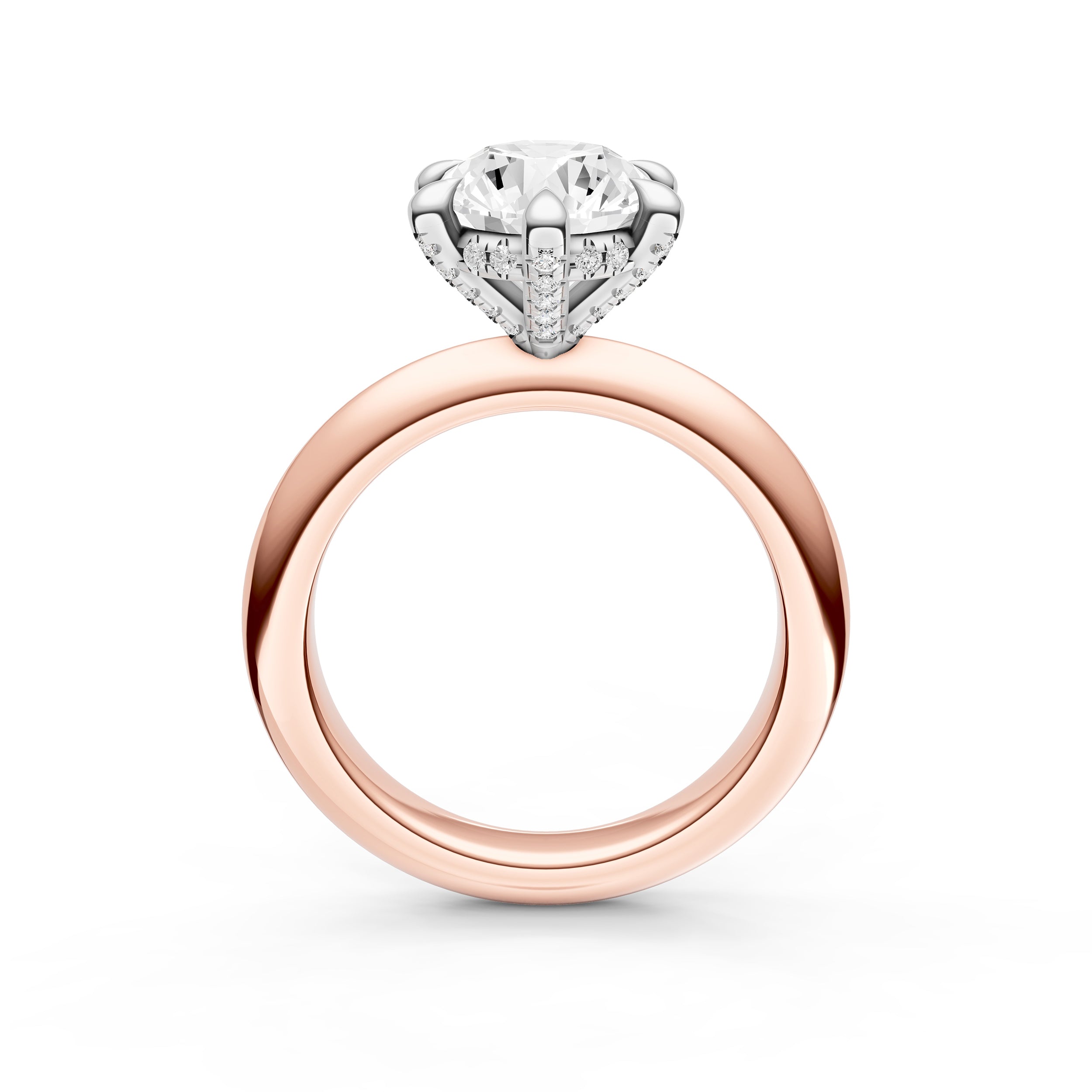 Knife Edge 6-Prong Diamond Crown Engagement Ring (Round) Birmingham Jewelry Engagement Ring Birmingham Jewelry 