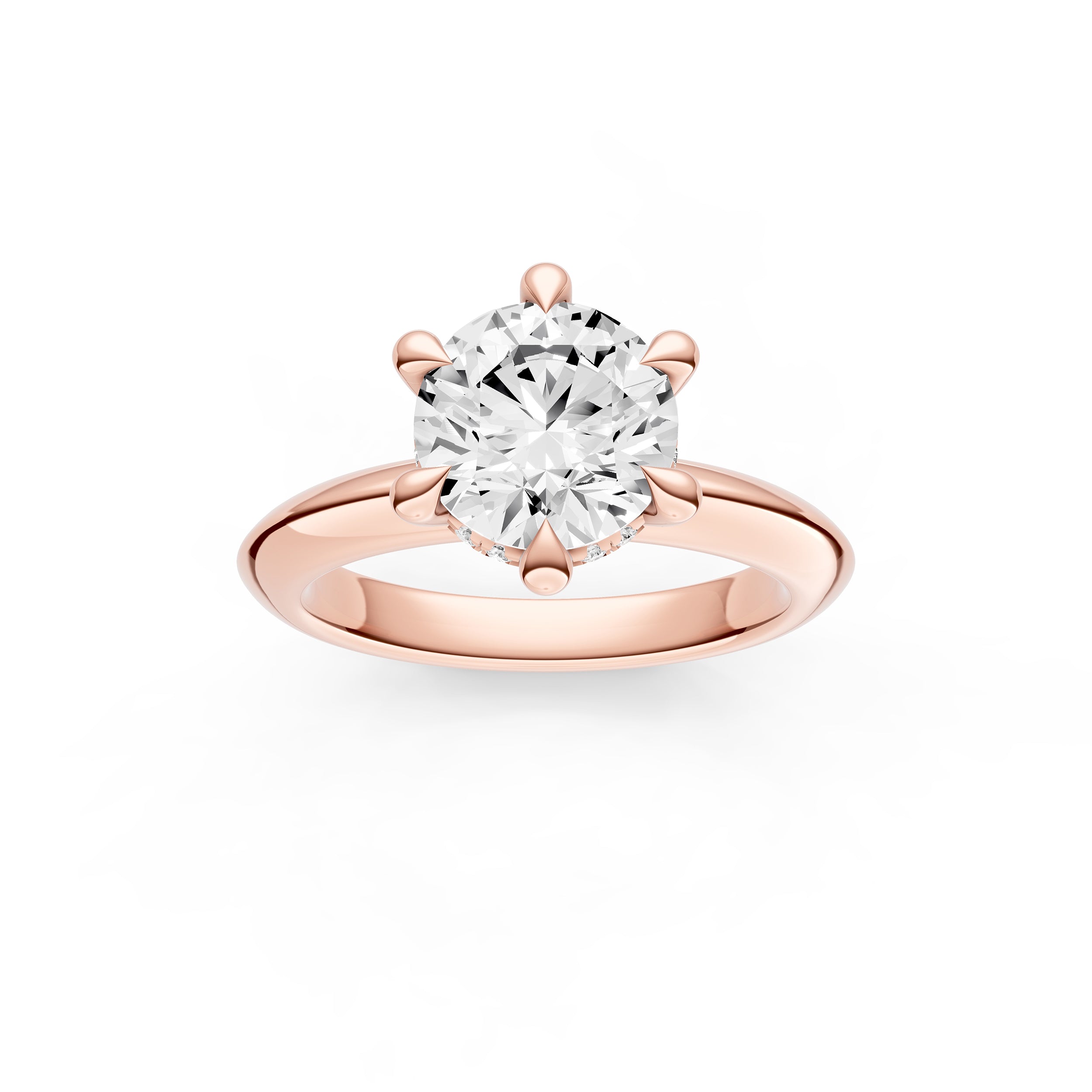 Knife Edge 6-Prong Diamond Crown Engagement Ring (Round) Birmingham Jewelry Engagement Ring Birmingham Jewelry 