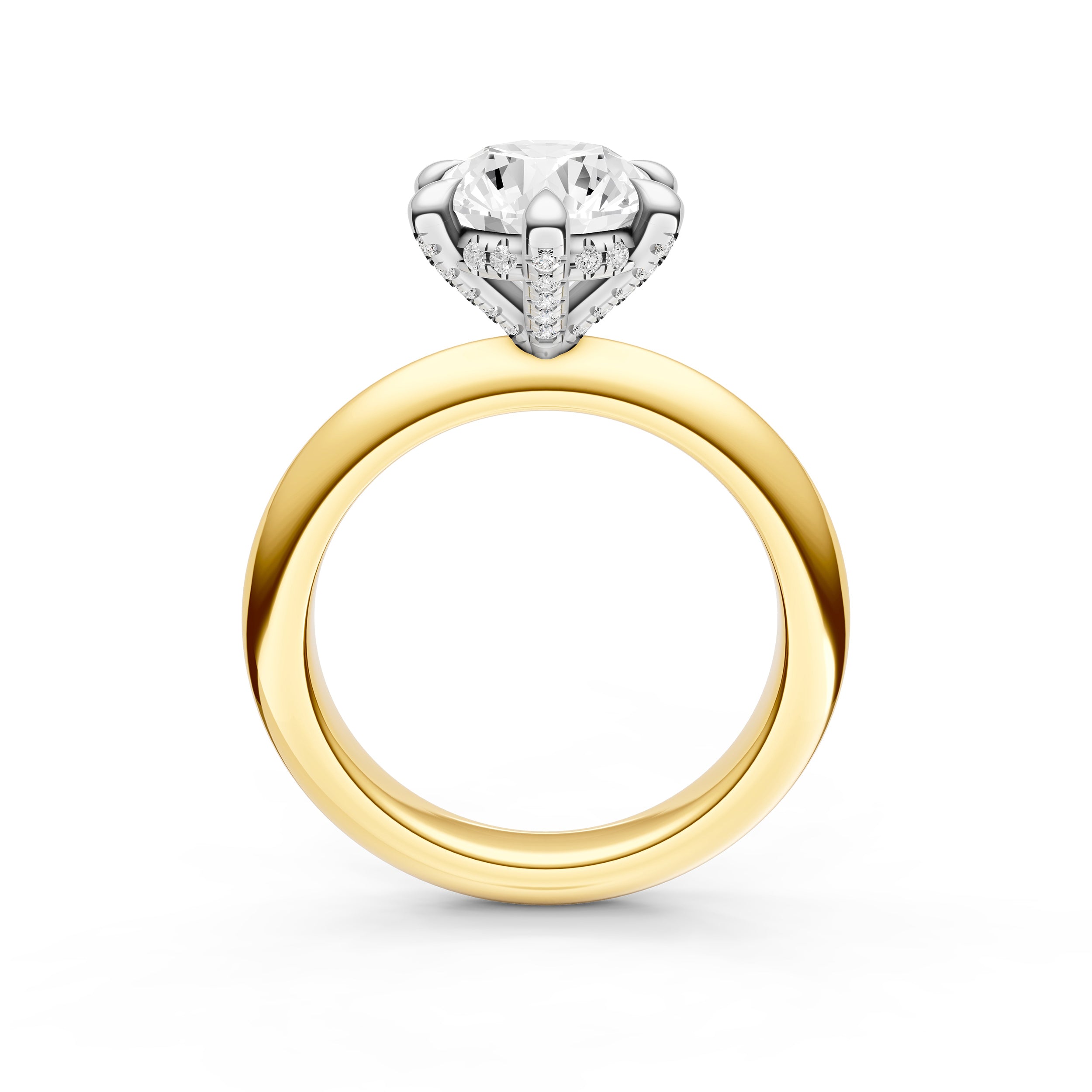Knife Edge 6-Prong Diamond Crown Engagement Ring (Round) Birmingham Jewelry Engagement Ring Birmingham Jewelry 