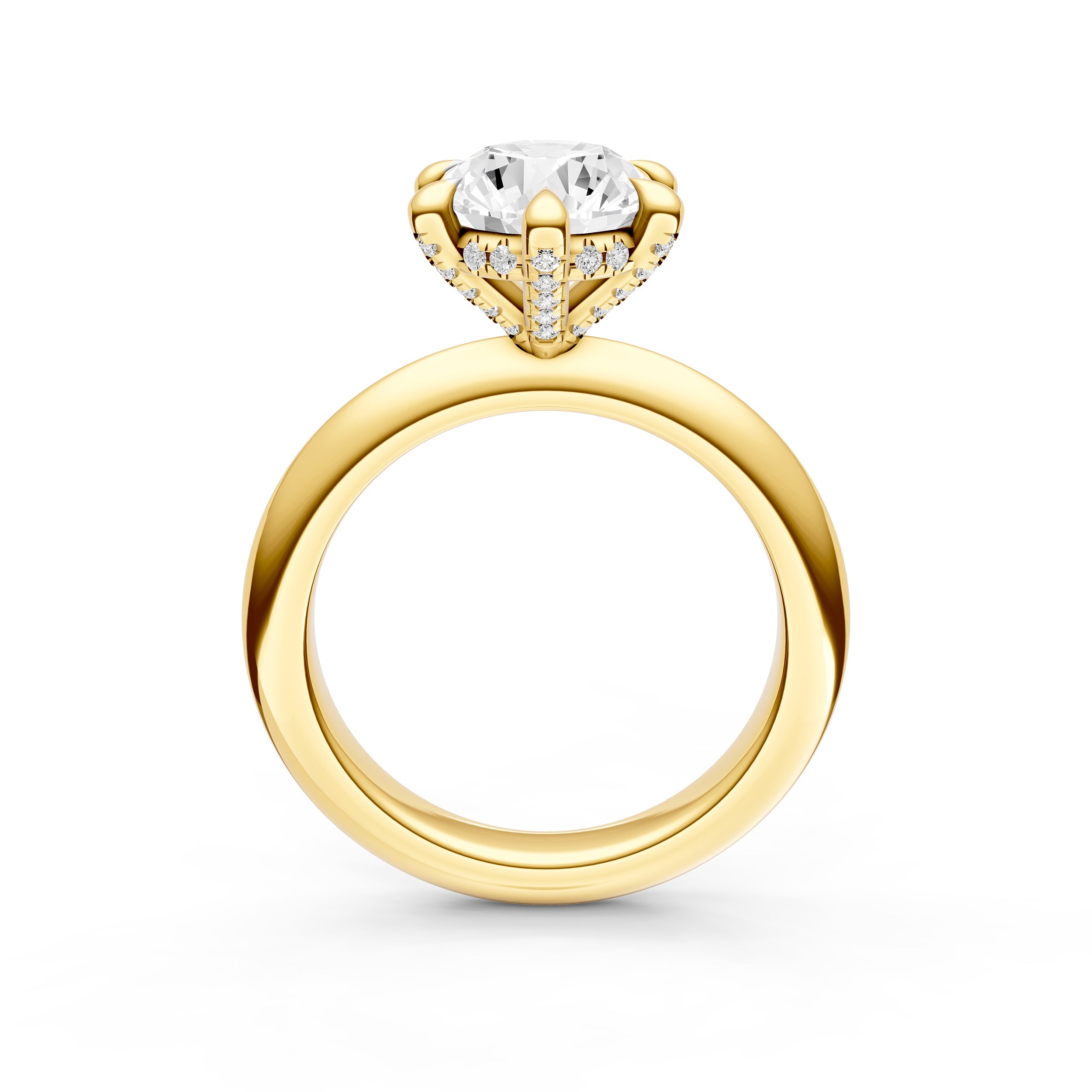 Knife Edge 6-Prong Diamond Crown Engagement Ring (Round) Birmingham Jewelry Engagement Ring Birmingham Jewelry 