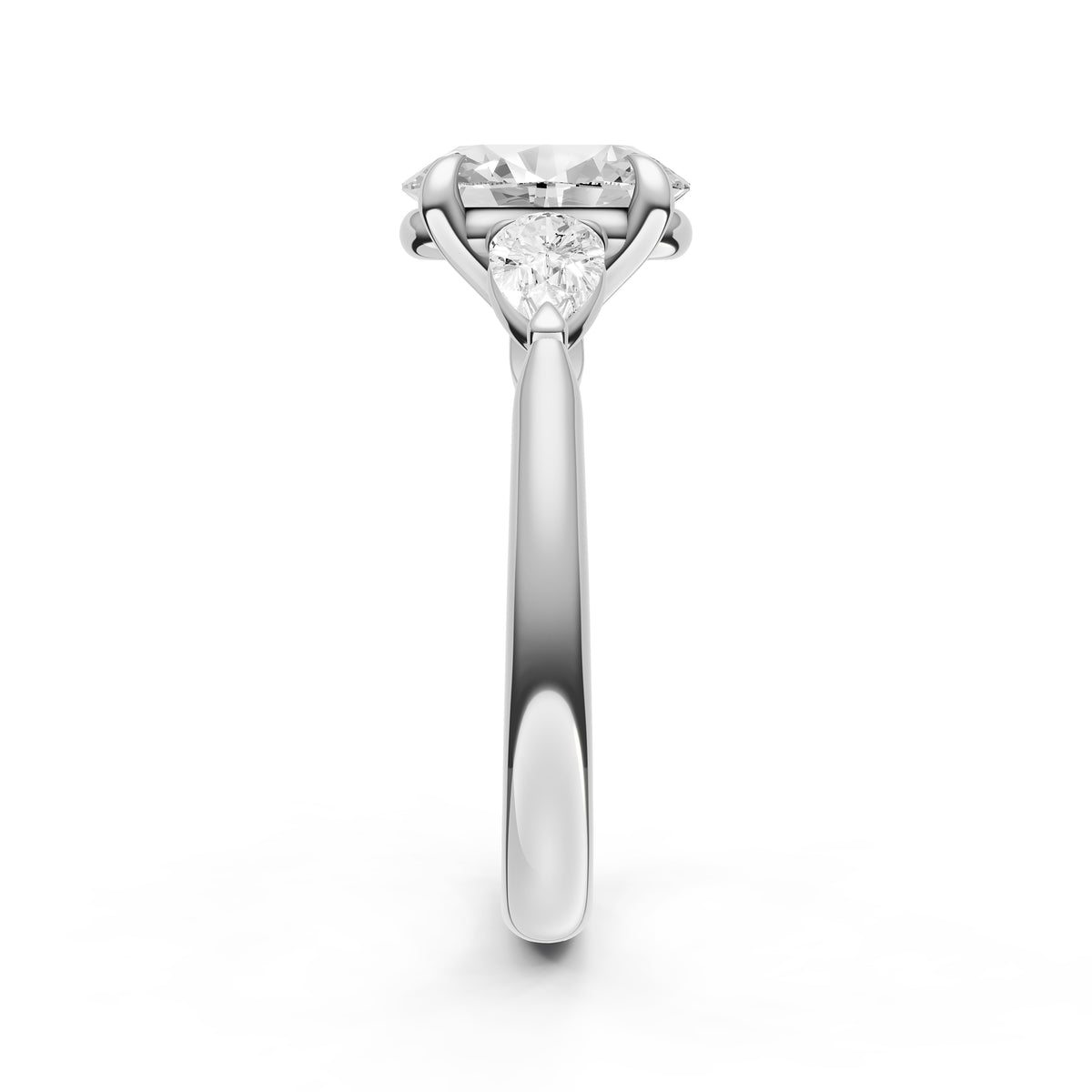 3 Stone Pear Engagement Ring (Oval)