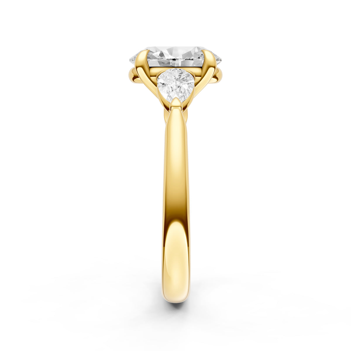 3 Stone Pear Engagement Ring (Oval)