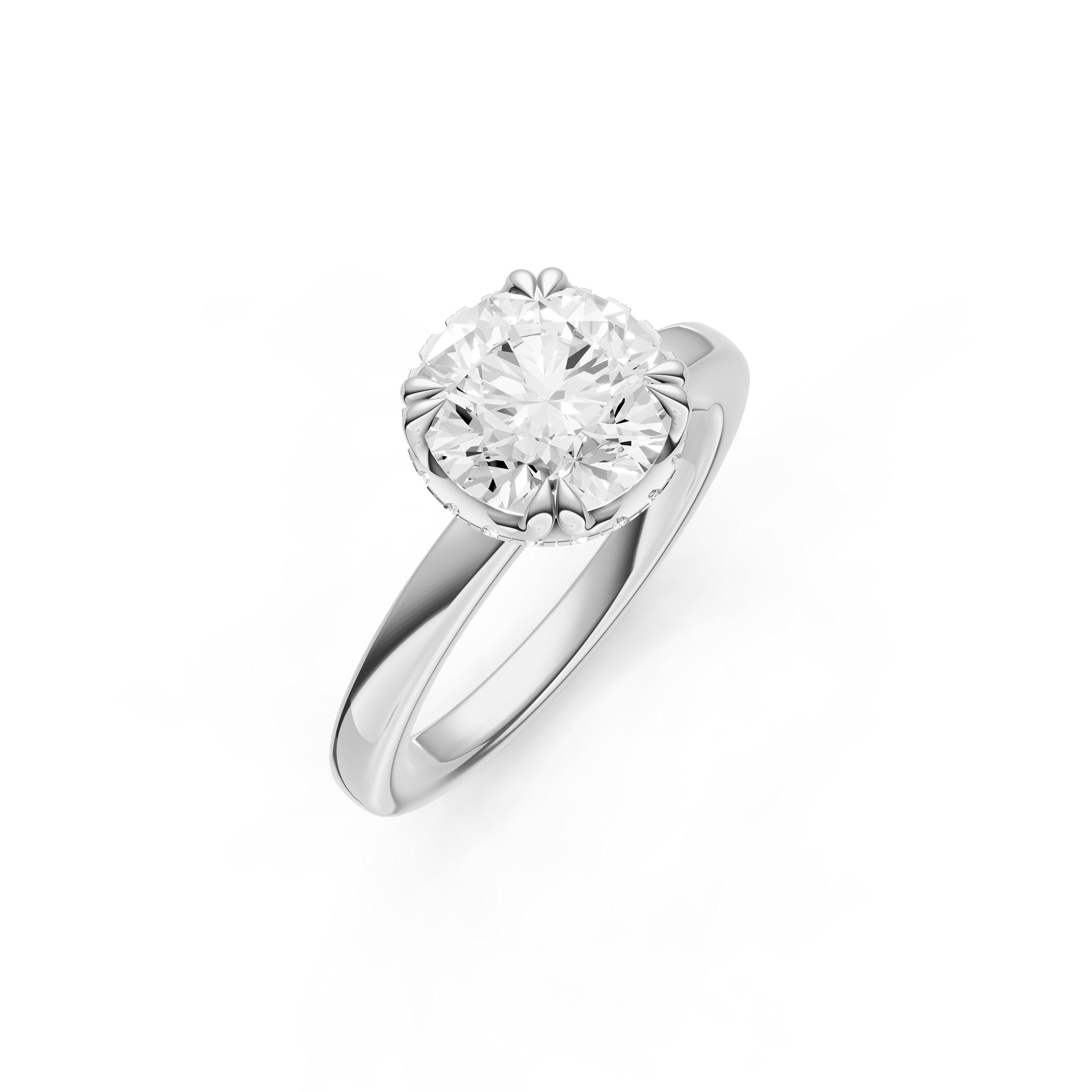 Crown Hidden Halo Engagement Ring (Round) Birmingham Jewelry Engagement Ring Birmingham Jewelry 