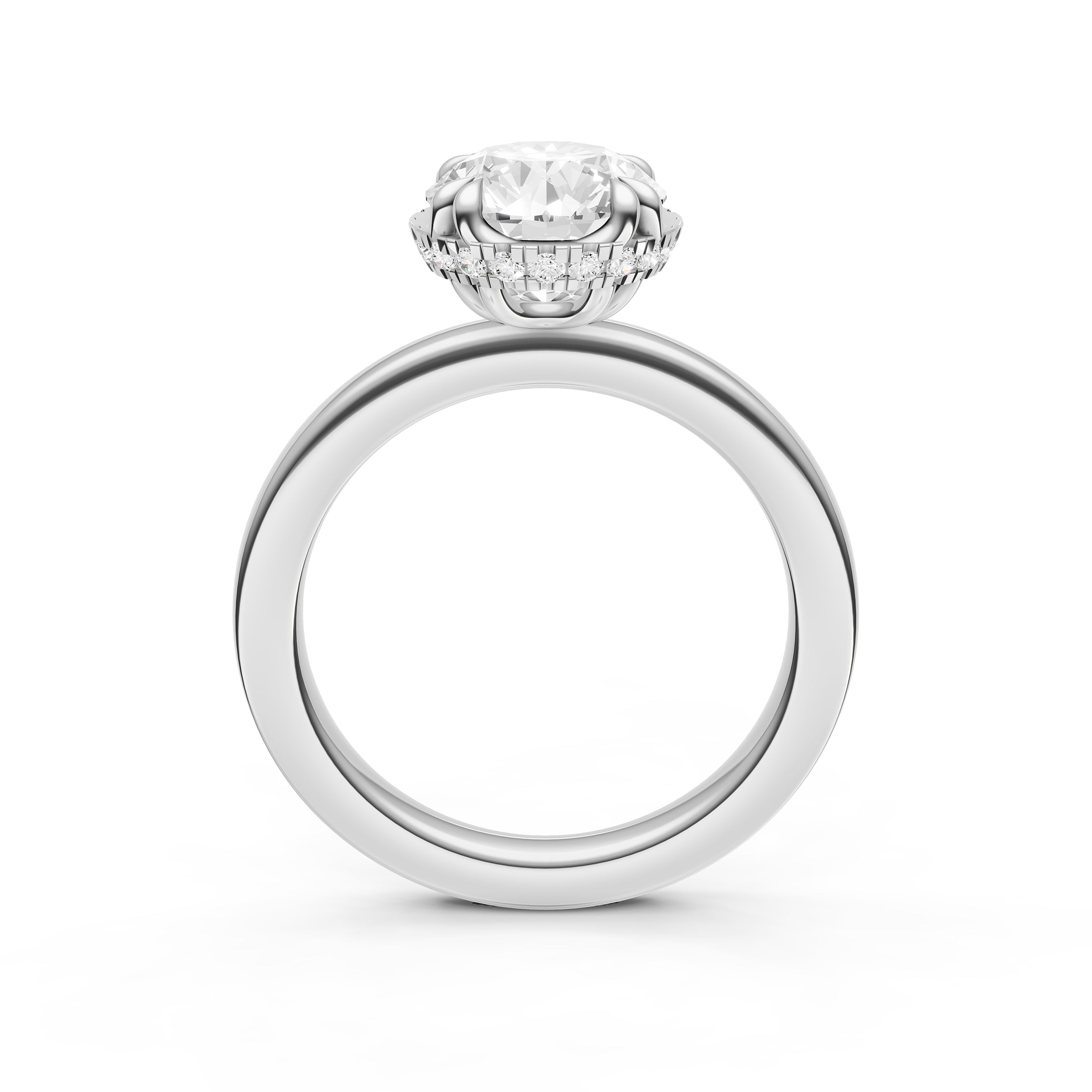 Crown Hidden Halo Engagement Ring (Round) Birmingham Jewelry Engagement Ring Birmingham Jewelry 