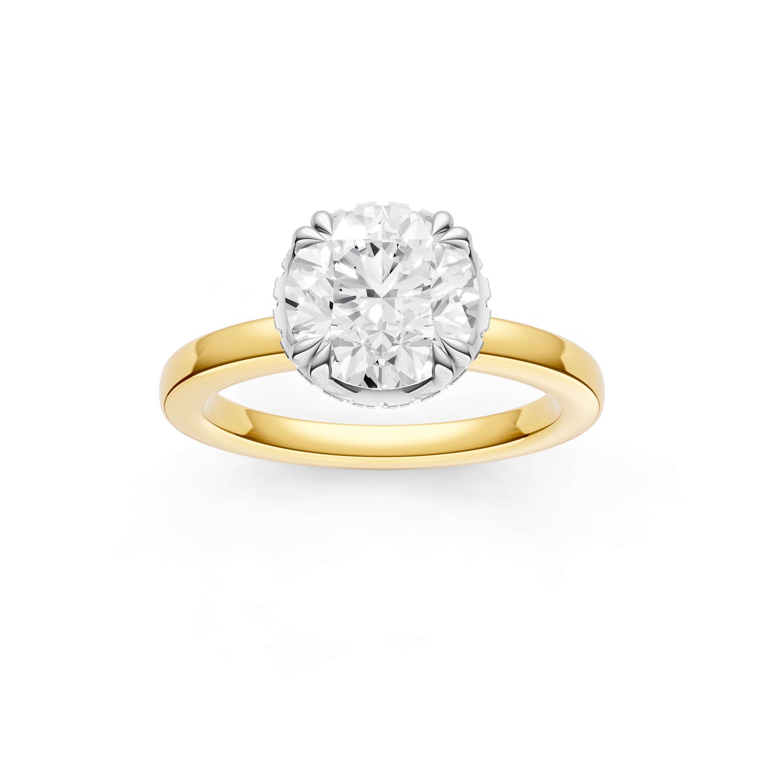 Crown Hidden Halo Engagement Ring (Round) Birmingham Jewelry Engagement Ring Birmingham Jewelry 
