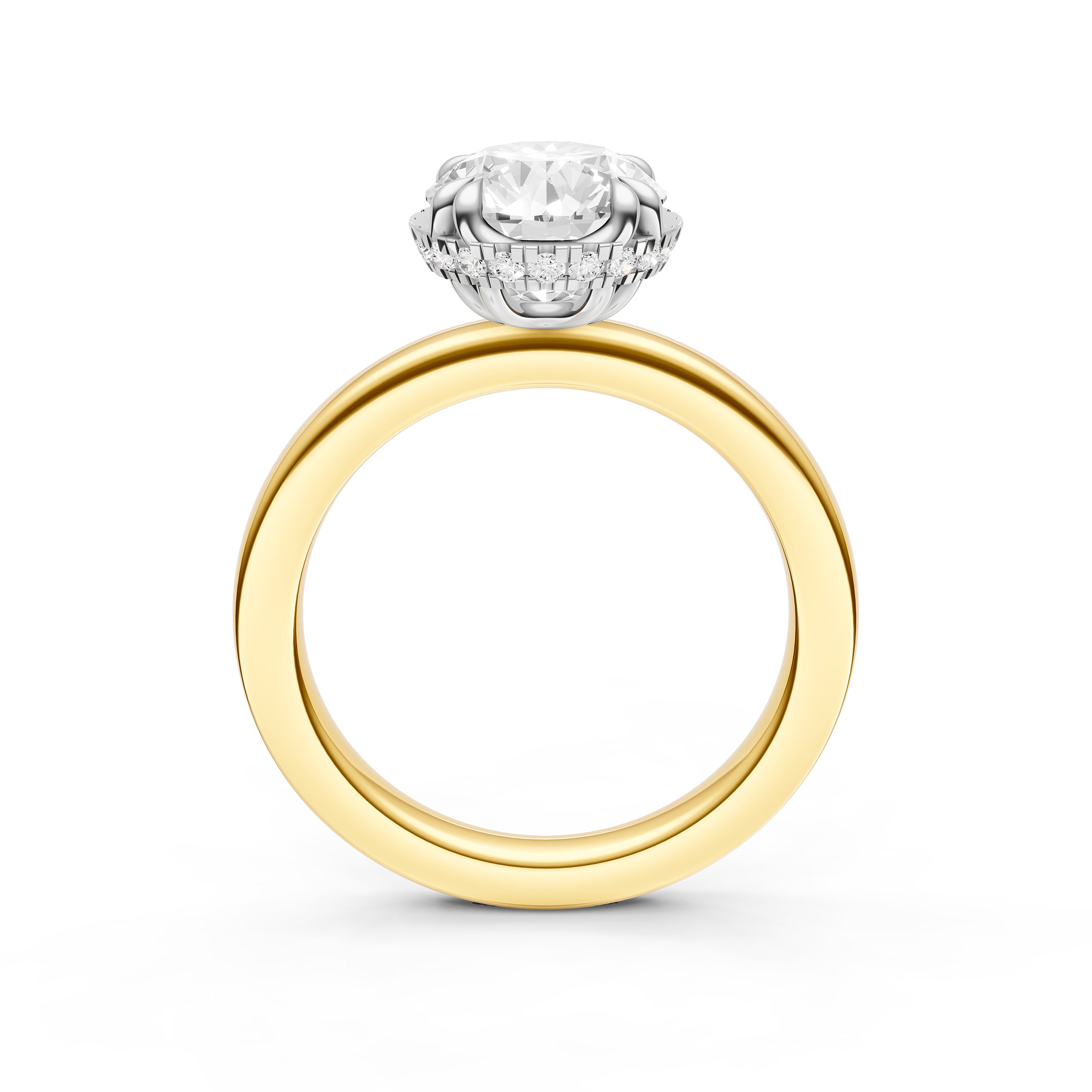 Crown Hidden Halo Engagement Ring (Round) Birmingham Jewelry Engagement Ring Birmingham Jewelry 