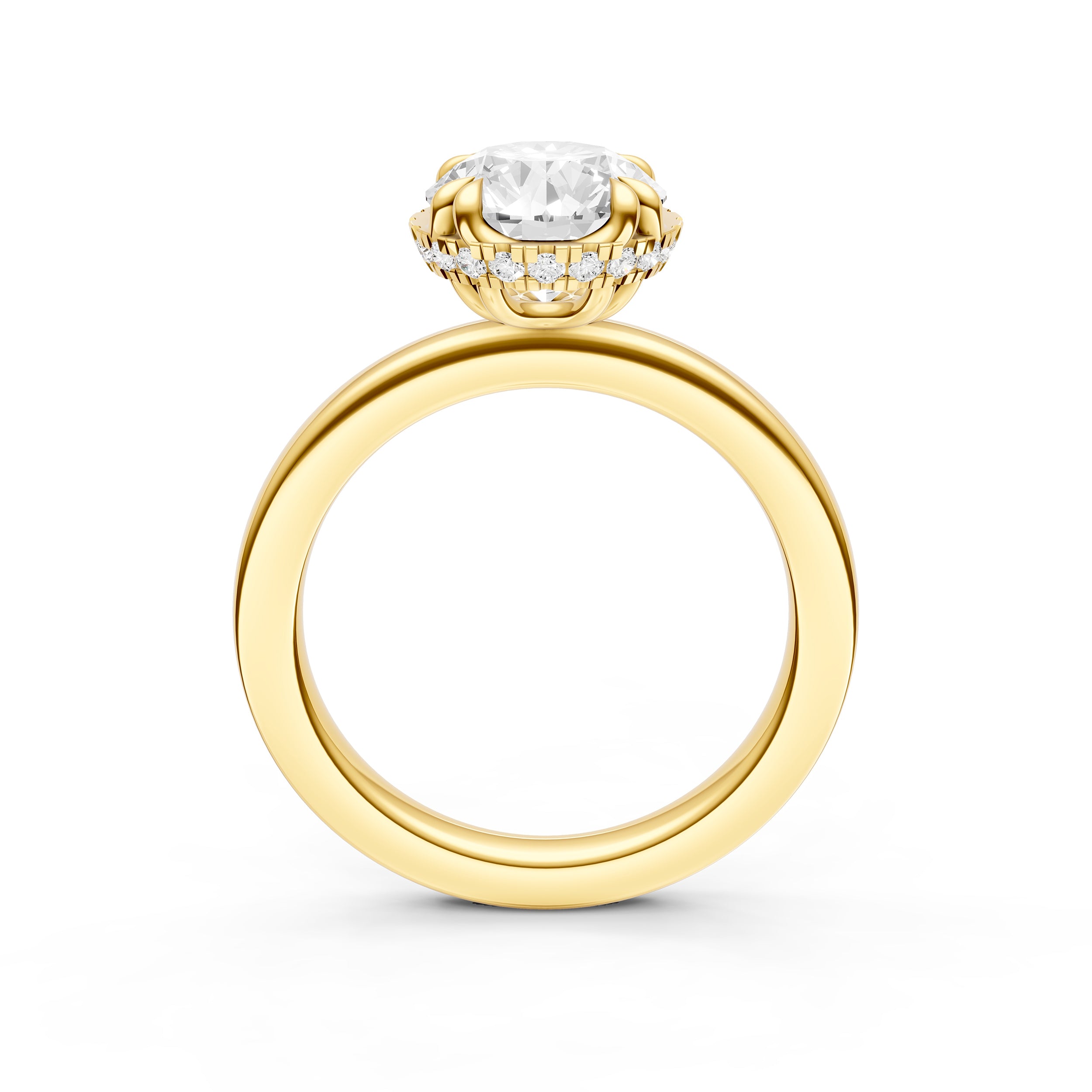 Crown Hidden Halo Engagement Ring (Round) Birmingham Jewelry Engagement Ring Birmingham Jewelry 