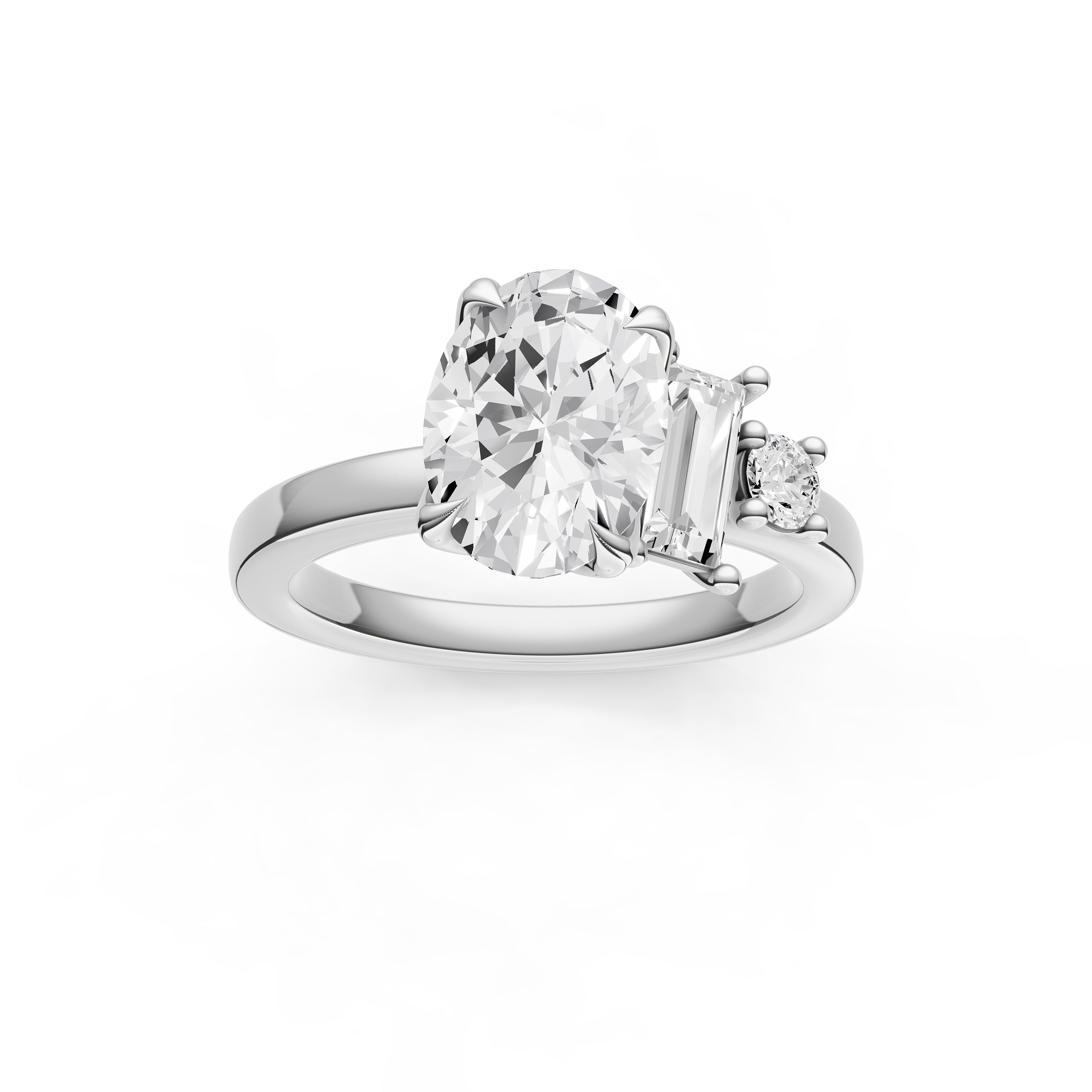 Tilted Asymmetrical Engagement Ring (Oval)