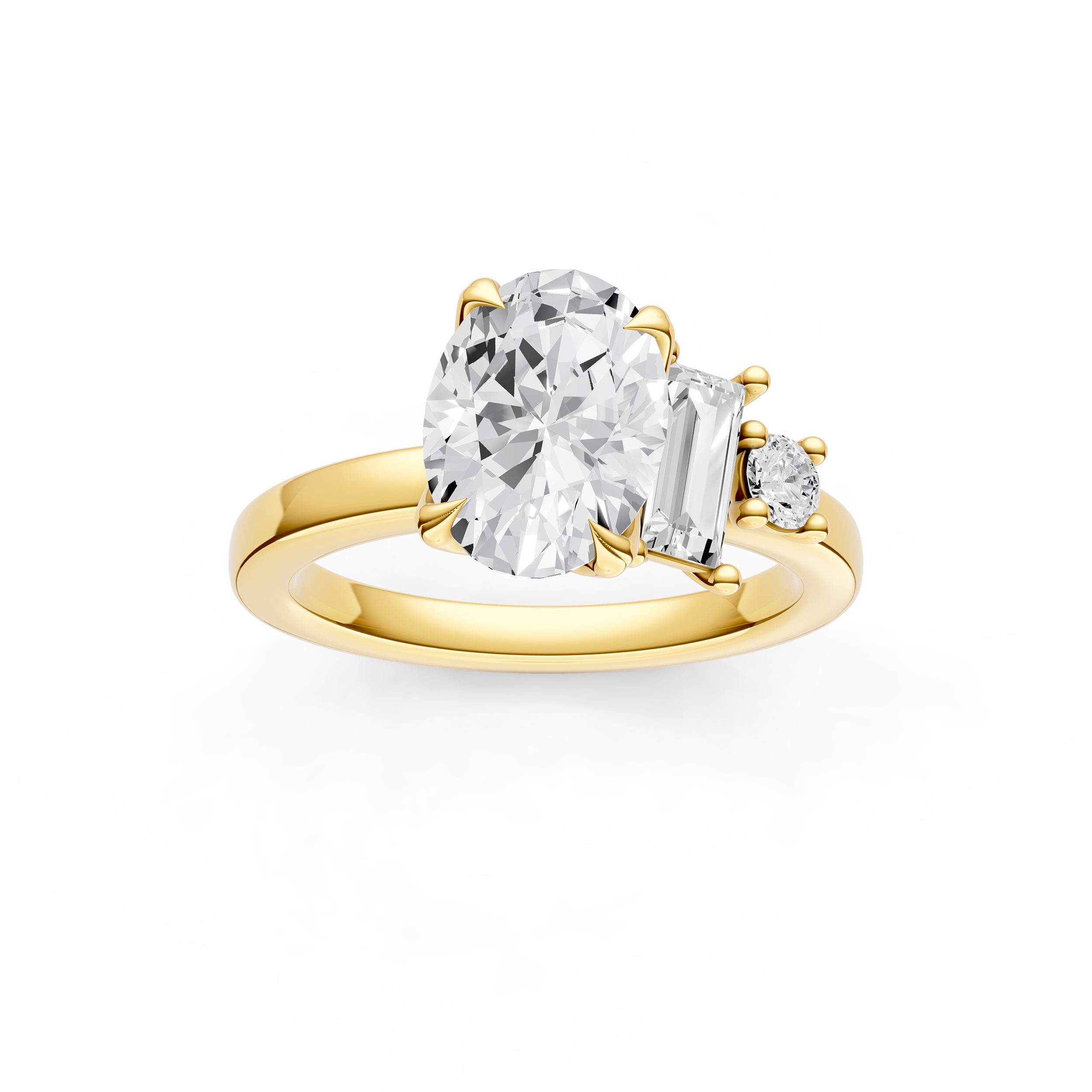 Tilted Asymmetrical Engagement Ring (Oval)