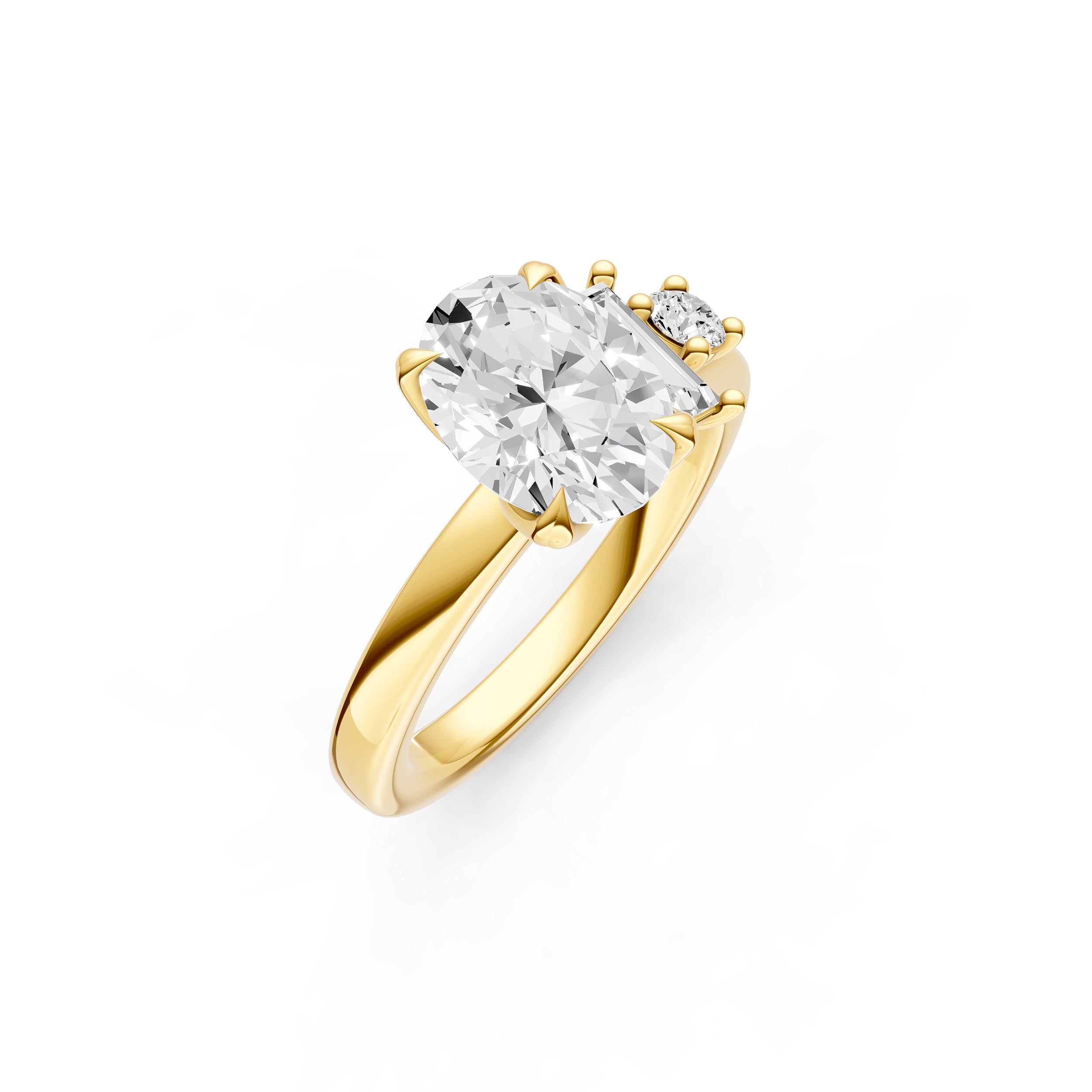Tilted Asymmetrical Engagement Ring (Oval)