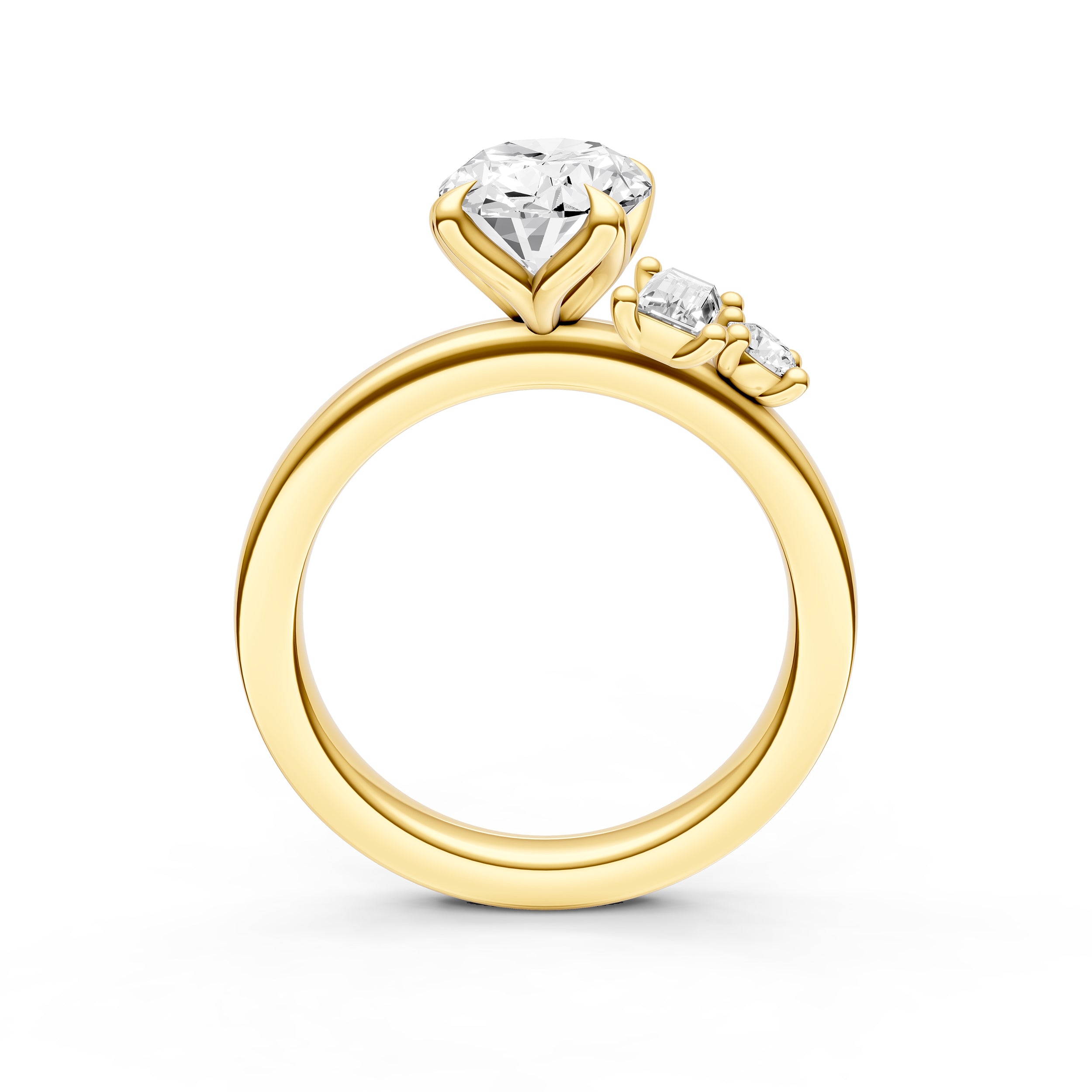 Tilted Asymmetrical Engagement Ring (Oval)