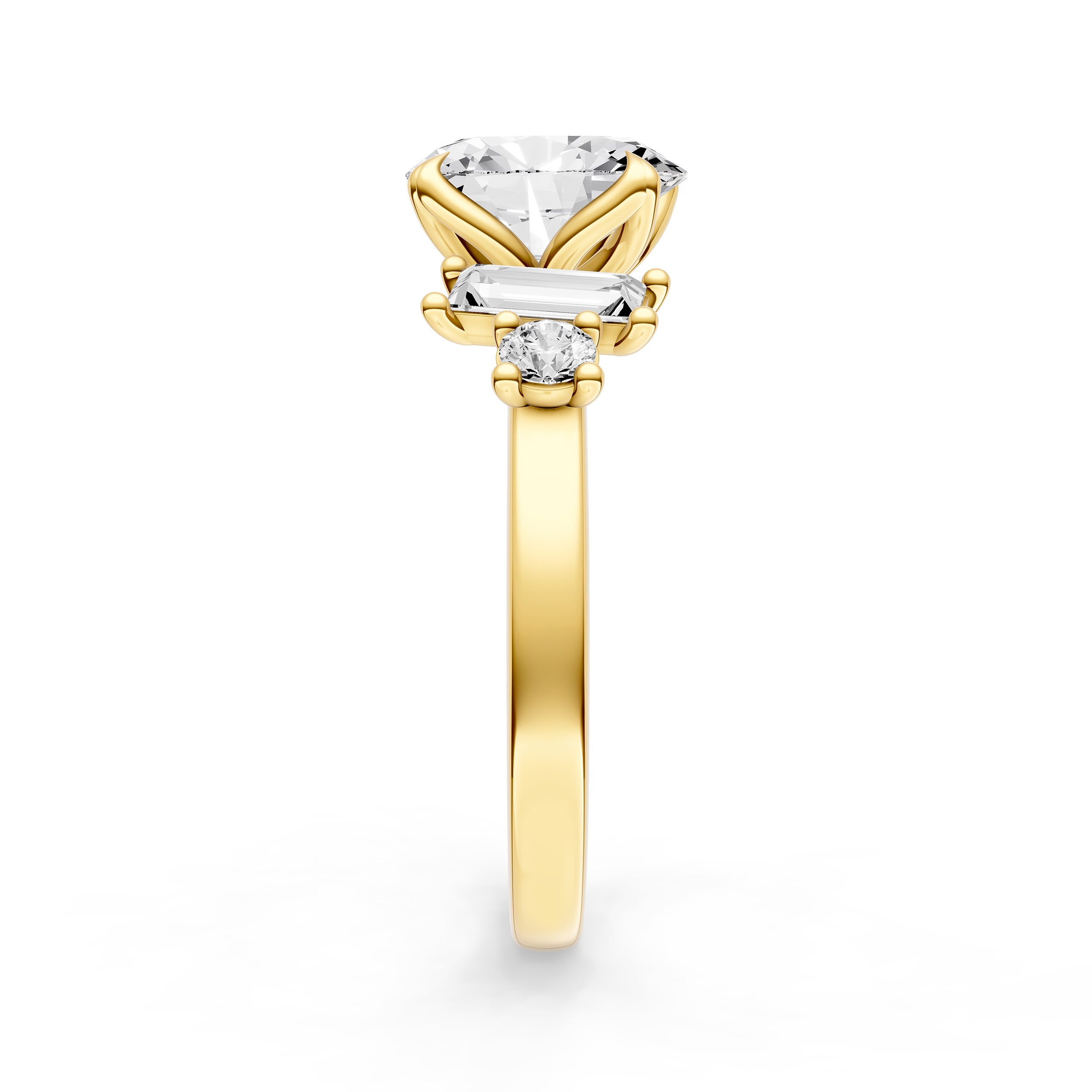 Tilted Asymmetrical Engagement Ring (Oval)