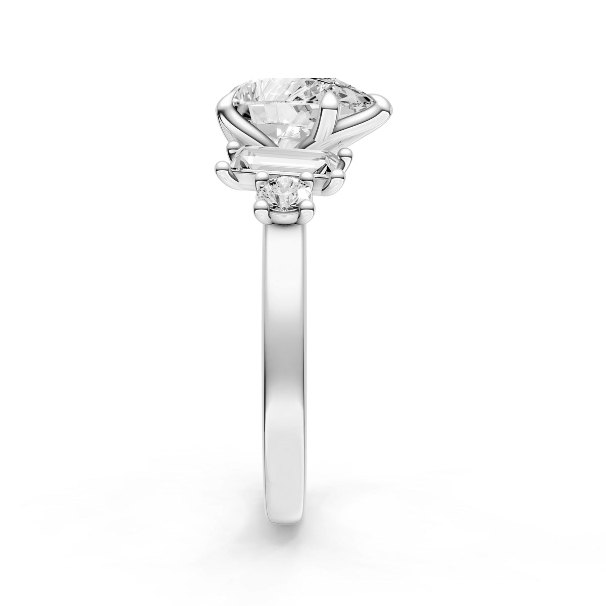 Tilted Asymmetrical Engagement Ring (Pear Shape)
