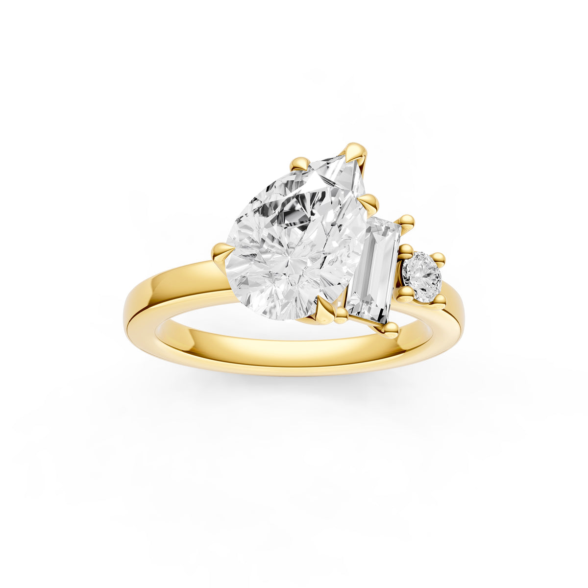 Tilted Asymmetrical Engagement Ring (Pear Shape)