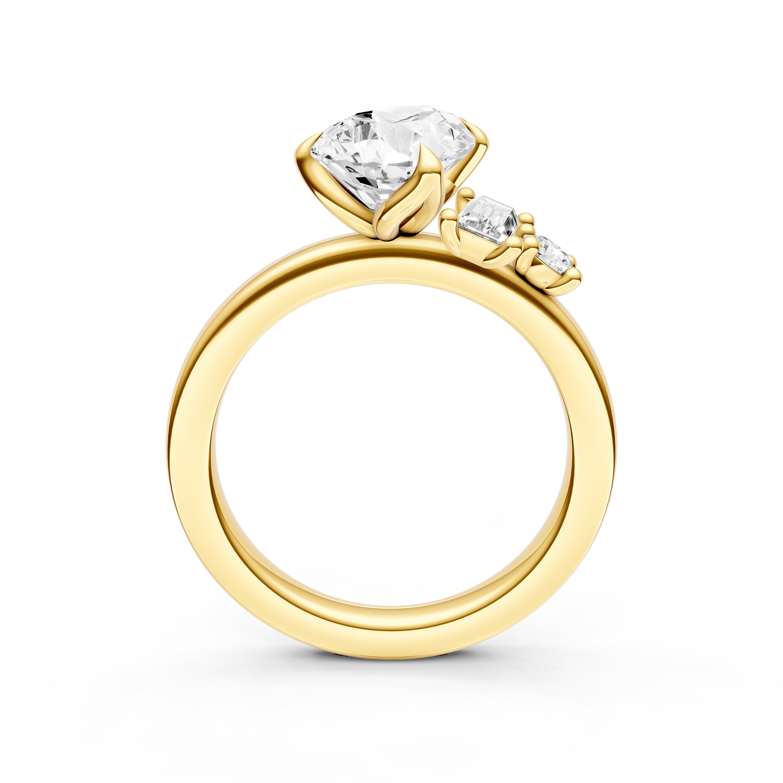 Tilted Asymmetrical Engagement Ring (Pear Shape)