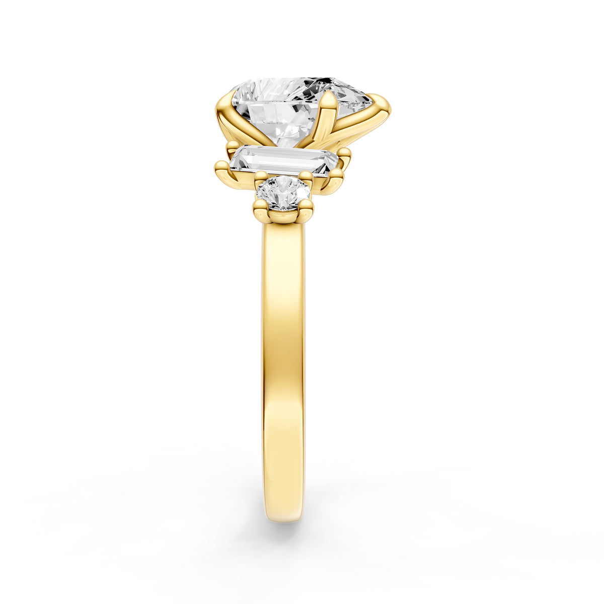 Tilted Asymmetrical Engagement Ring (Pear Shape)